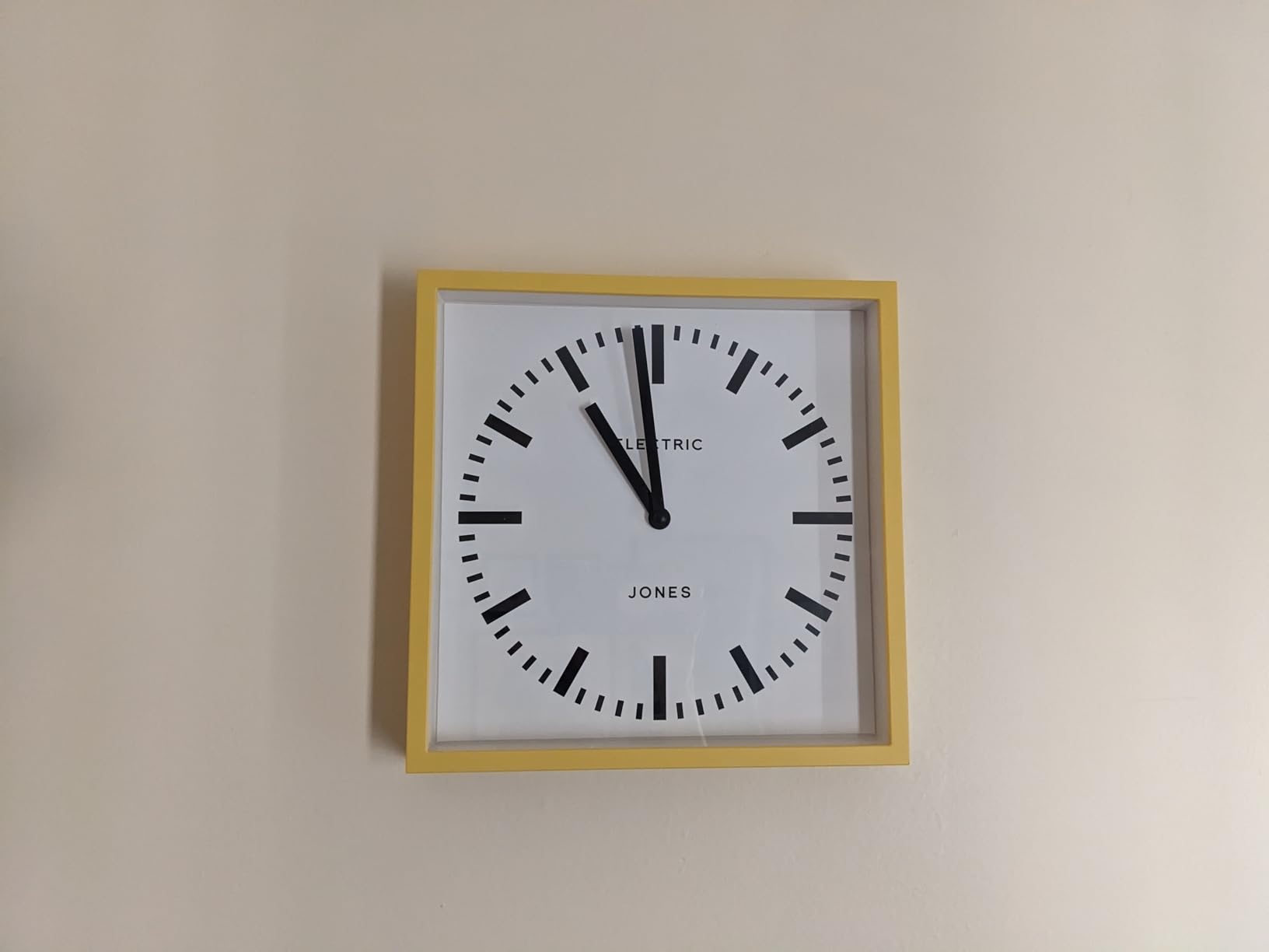 JONES CLOCKS Box Railway wall Clock | Square Station Clock | 10 inch | Orange | Cool Designer Look for Kitchen, Living Room or Office customer photo 1