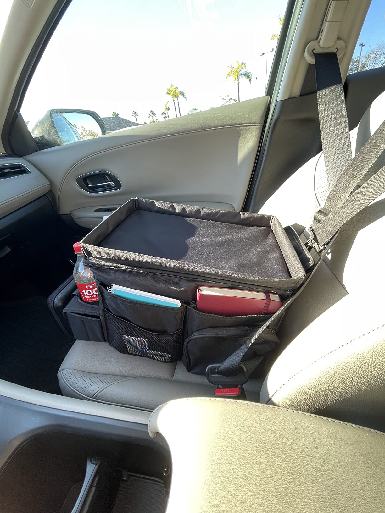 High Road CarHop Front Seat Car Organizer with Car Cup Holder, Passenger Seat Tray and Padded Filing or Cooler Compartment with Side Pocket Storage customer photo 2