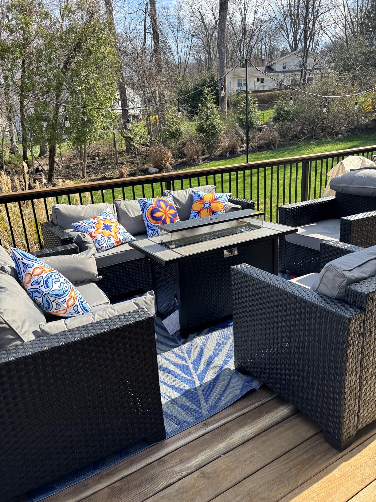 Rattaner 5-Piece Patio Furniture Sofa Set Outdoor Wicker Sectional Couch with Storage Table Non-Slip Cushions Furniture Covers, Grey customer photo 1