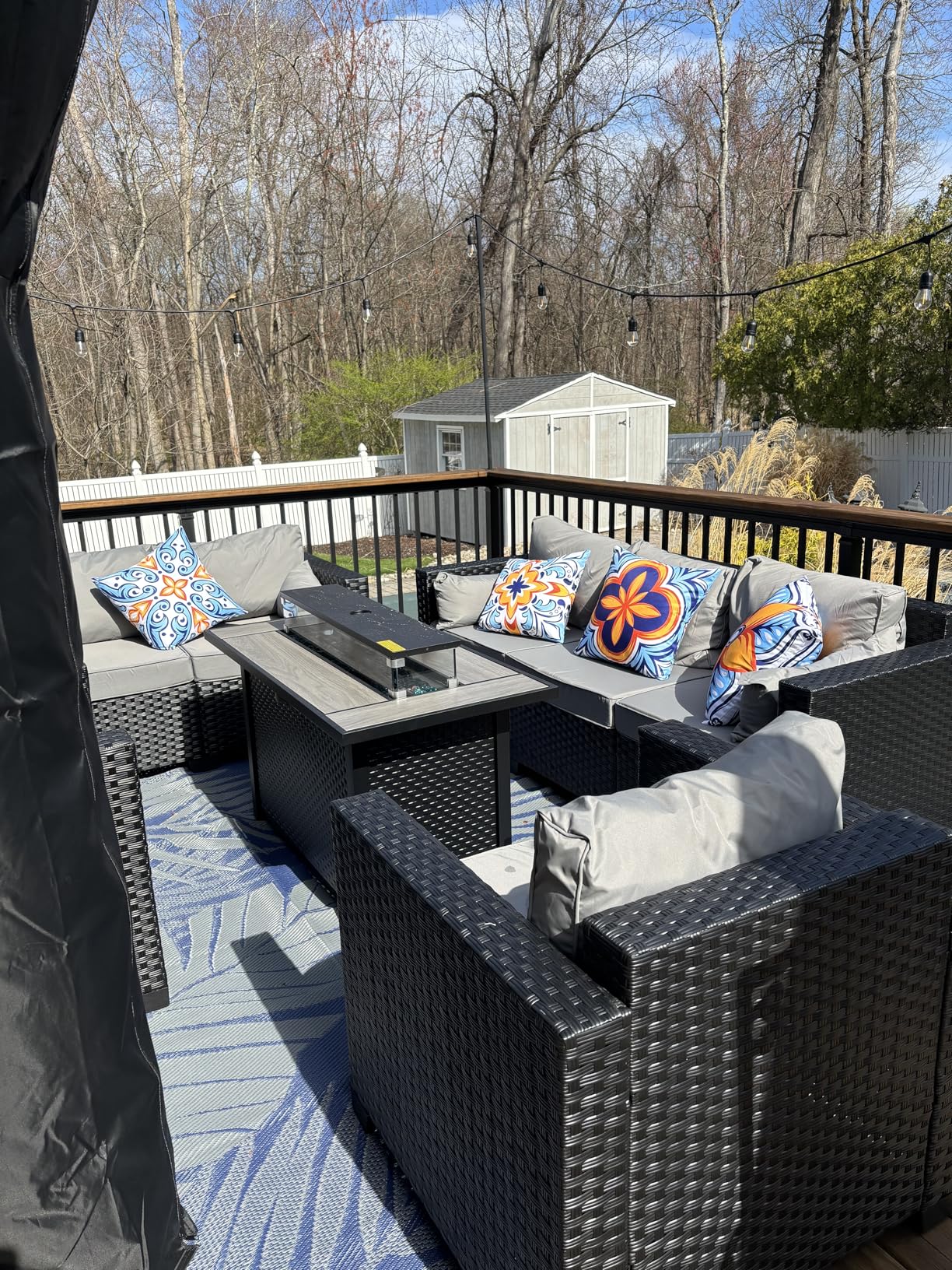 Rattaner 5-Piece Patio Furniture Sofa Set Outdoor Wicker Sectional Couch with Storage Table Non-Slip Cushions Furniture Covers, Grey customer photo 2
