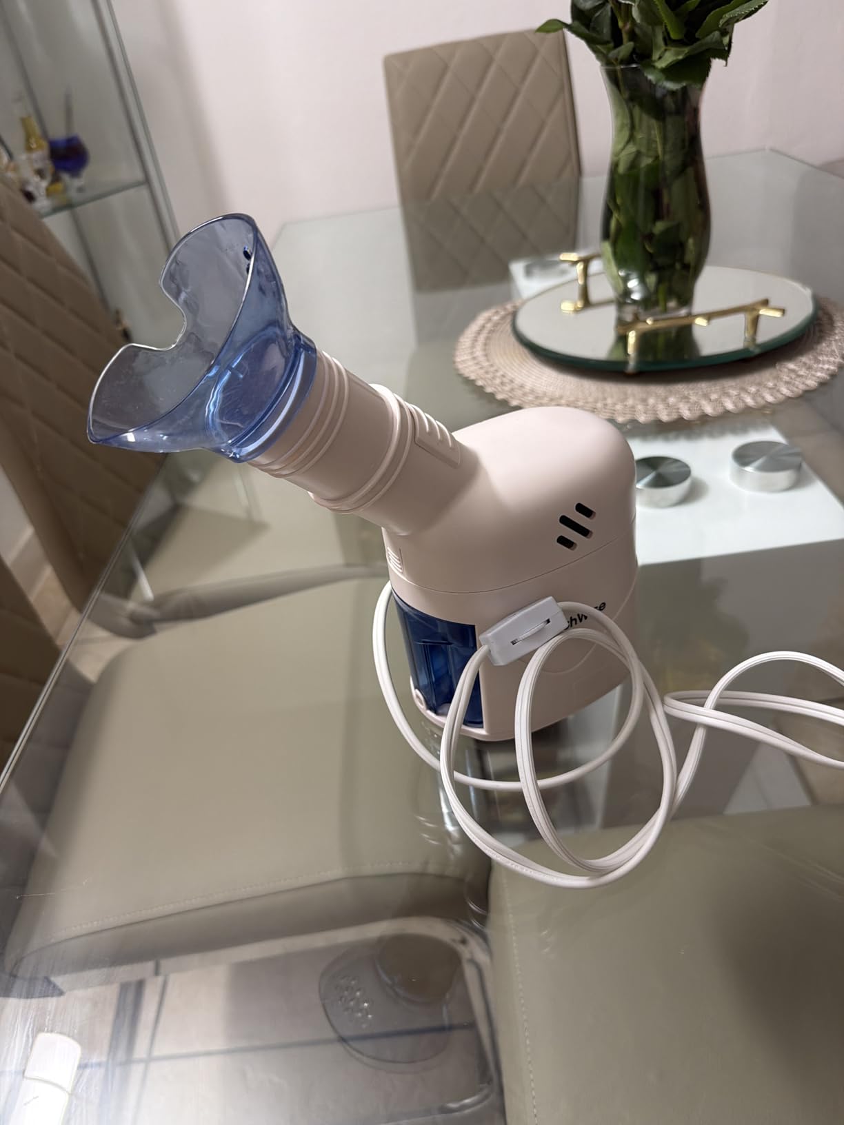 HealthWise Steam Inhaler Respiratory Vapor Therapy | Sinus Pressure, Congestion, Colds & Cough Relief | Facial Steamer, Steam Inhaler, FSA Eligible, Vaporizer or Vocal Steamer | Mask for Cleansing customer photo 1
