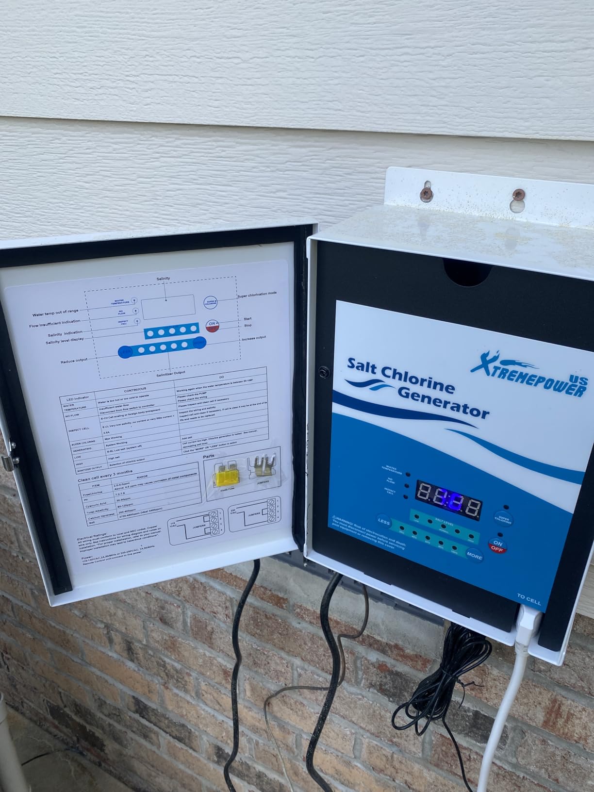 XtremepowerUS Universal 25K Saltwater Chlorinator Complete Water System Up to 25,000 Gallon Flow Switch Salt Cell Bundle Set with Cleaning Stand customer photo 2