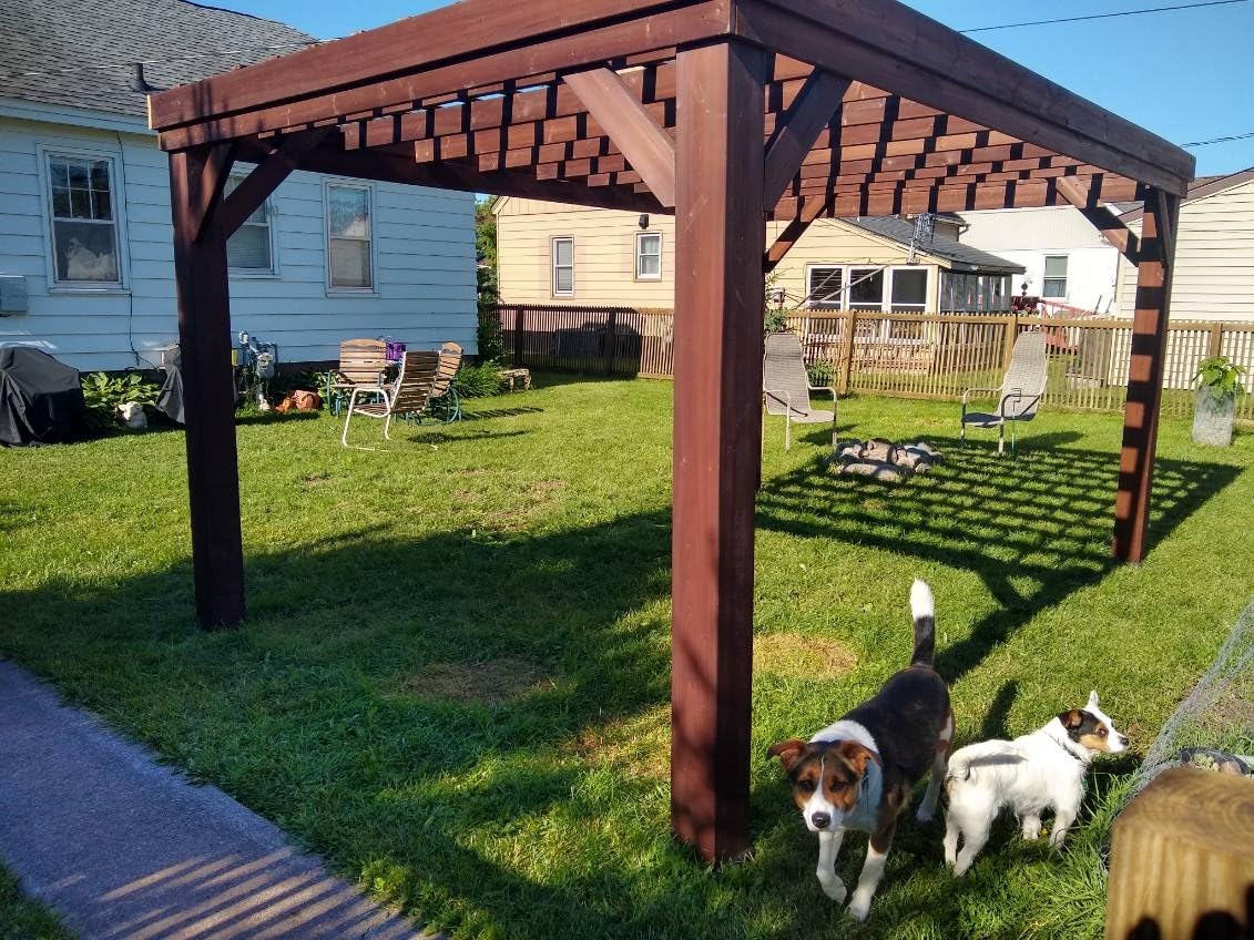Backyard Discovery Brockton 14' x 10' Modern Cedar Wood Pergola Kit with All-Season Durability, High-Wind Rating, Concrete Anchors, PowerPort, Shade for Outdoor Patio, Deck, Garden, and Entertaining customer photo 2