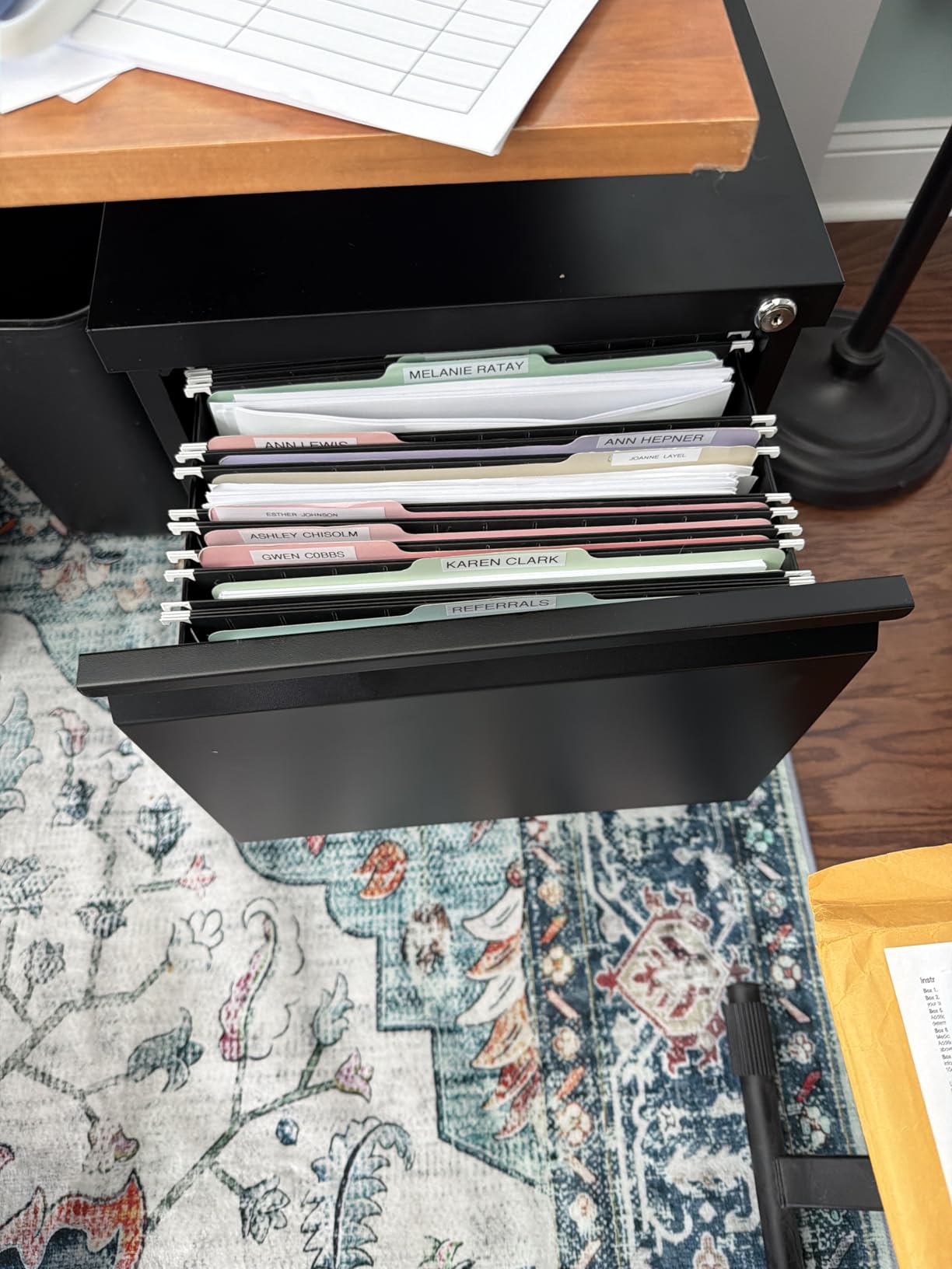 Letaya 3 Drawer Mobile File Cabinet with Lock, Under Desk Metal Filing Cabinets for Home Office Organizer Letters/Legal/A4 (Fully Assembled-Black) customer photo 2