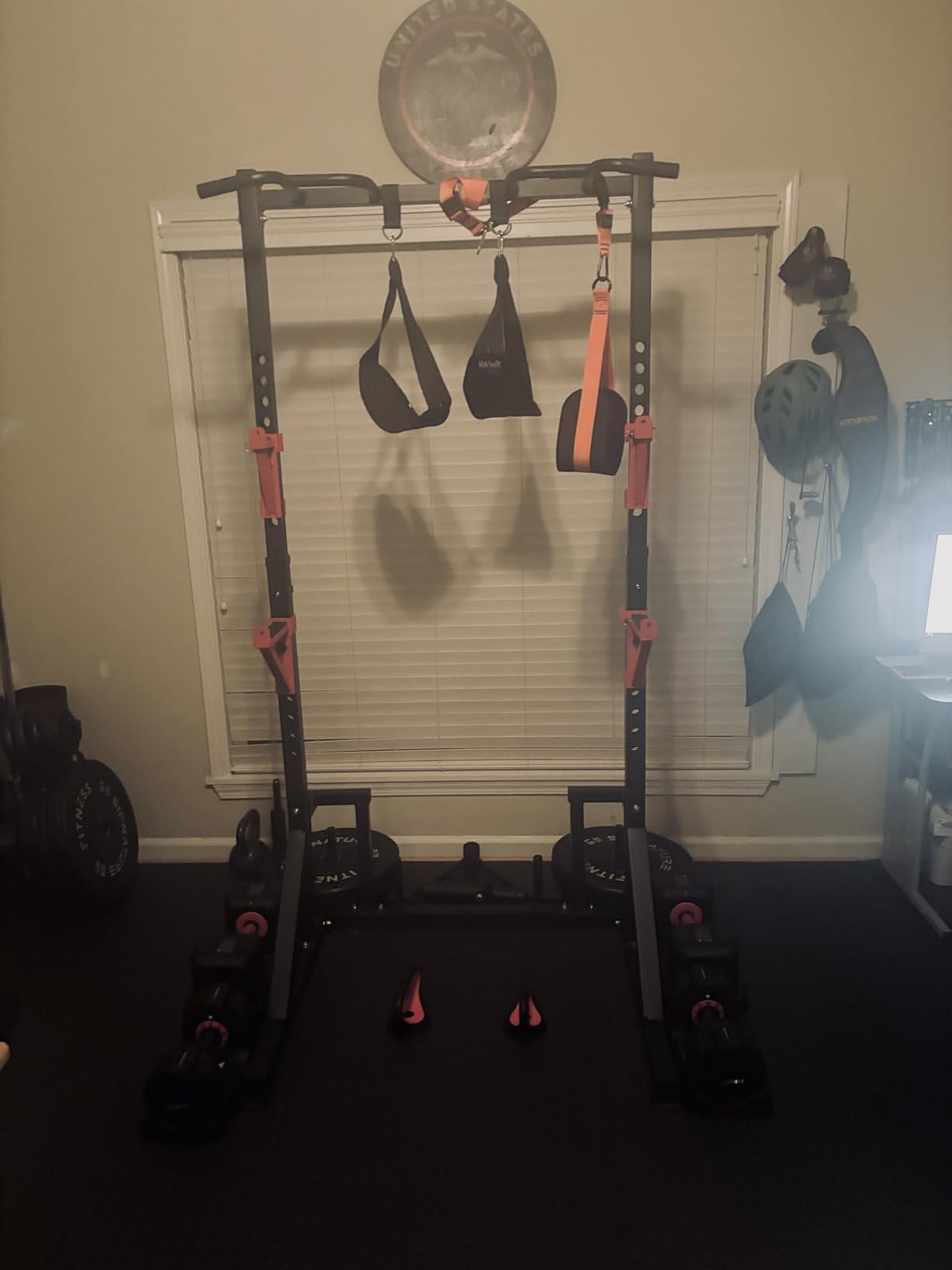CANPA Multifunction Power Rack with Pull up Bar, Heavy Capacity and Adjustable Squat Stand Rack customer photo 2