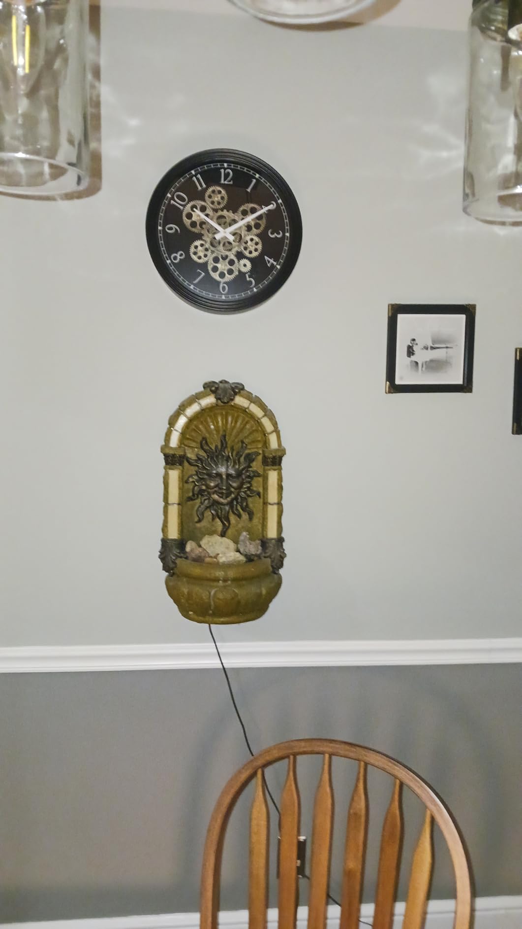 CLXEAST 24 Inch Wall Clock with Moving Gears, Oversized Large Industrial Steampunk Style, Antique Gold Metal Roman Numeral Wall Clocks for Farmhouse Living Room Decor customer photo 1