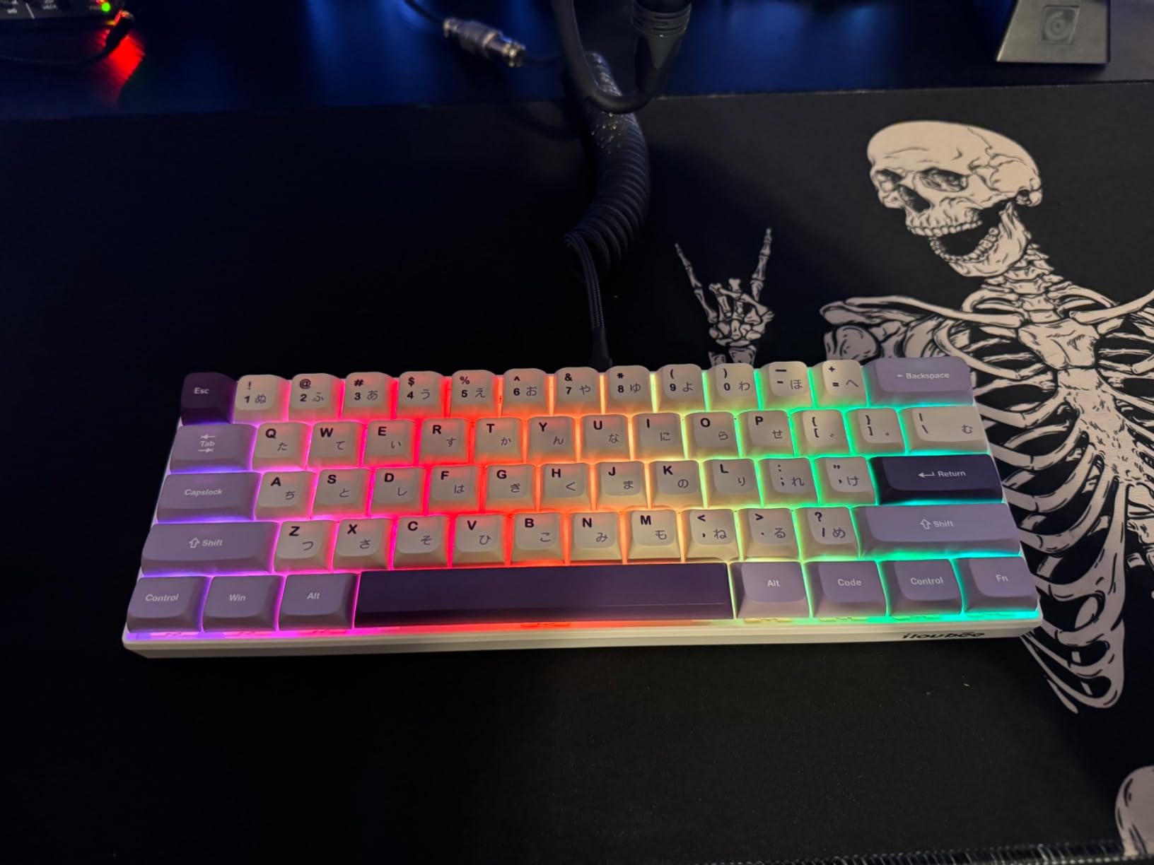 iLovBee i61 Mechanical Keyboard 60 Percent, Wired RGB Gaming Keyboard, 61 Keys Compact Mini Custom Keyboards for PC/Mac Gamer, Hot Swappable Linear Red Switch, Grey and White customer photo 1