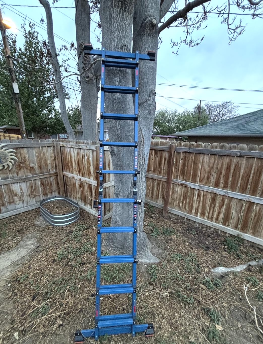 LANBITOU Ladder, A Frame 5 Step Ladder Extension, 17 Ft Anti-Slip Multi Position Ladder, Storage Folding Ladder, 330 lbs Security Load Telescoping Aluminum Ladders for Stairs Home Indoor Outdoor Roof customer photo 1