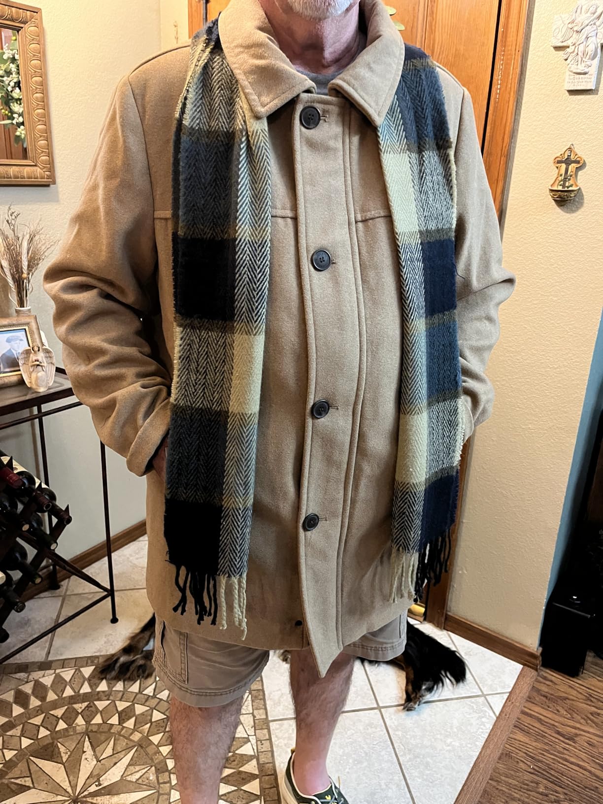 Men's Weston Wool Blend Coat With Scarf (Regular and Big & Tall) customer photo 2