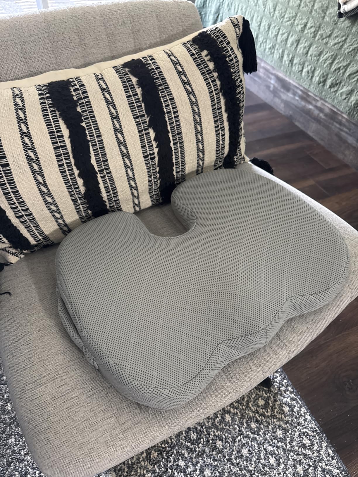 TushGuard Seat Cushion - Memory Foam Cushion for Office Chair, Car Seat, Airplane, Bleacher - Sciatica & Hip & Coccyx Pain Relief Desk Chair Cushion for Long Sitting Office Workers, Car Drivers customer photo 2