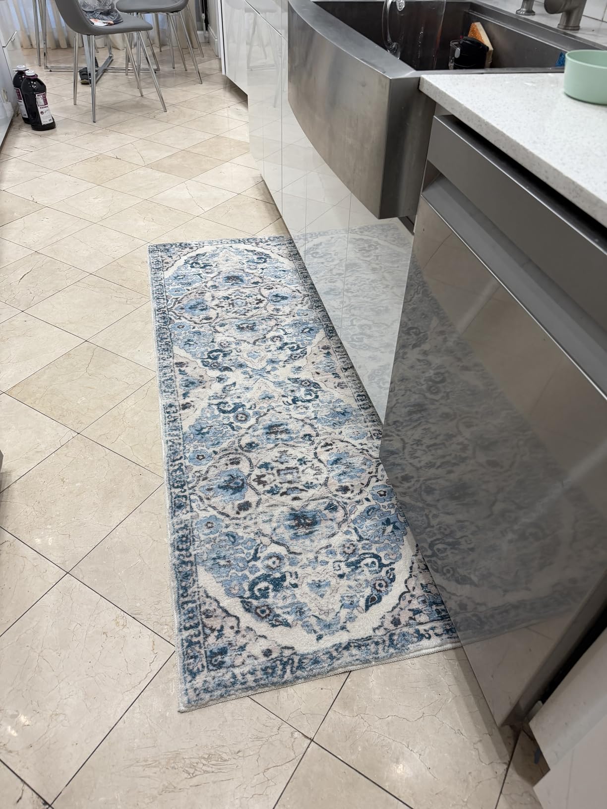 HEBE Hallway Runner Rug 2'x6' Washable Vintage Kitchen Rugs Non Slip Laundry Rug Runner Distressed Boho Floor Carpet Runners for Hallways Entryway Laundry Room Kitchen Bathroom customer photo 2
