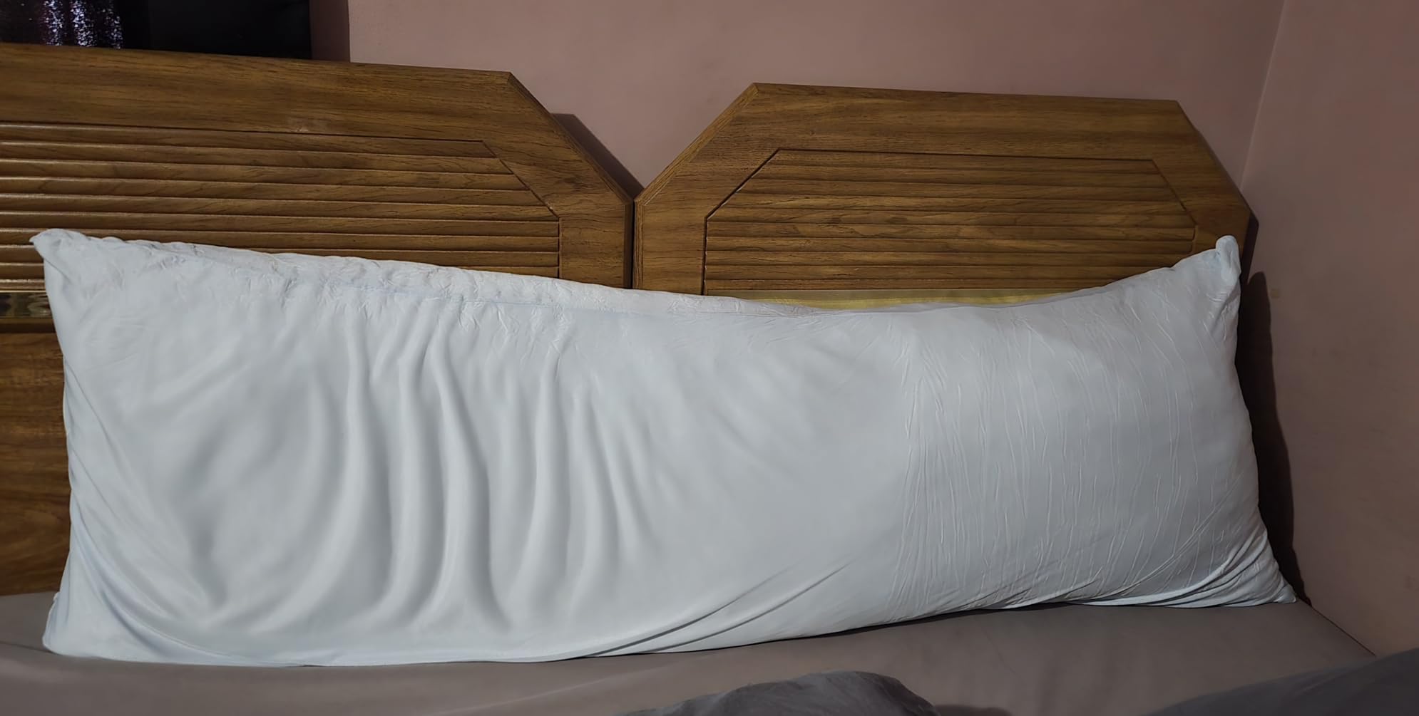 WhatsBedding Memory Foam Body Pillow with Removable Pillowcase - Fluffy Body Pillows for Adults - Large Long Bed Pillows for Sleeping - 20x54 inch, White customer photo 1
