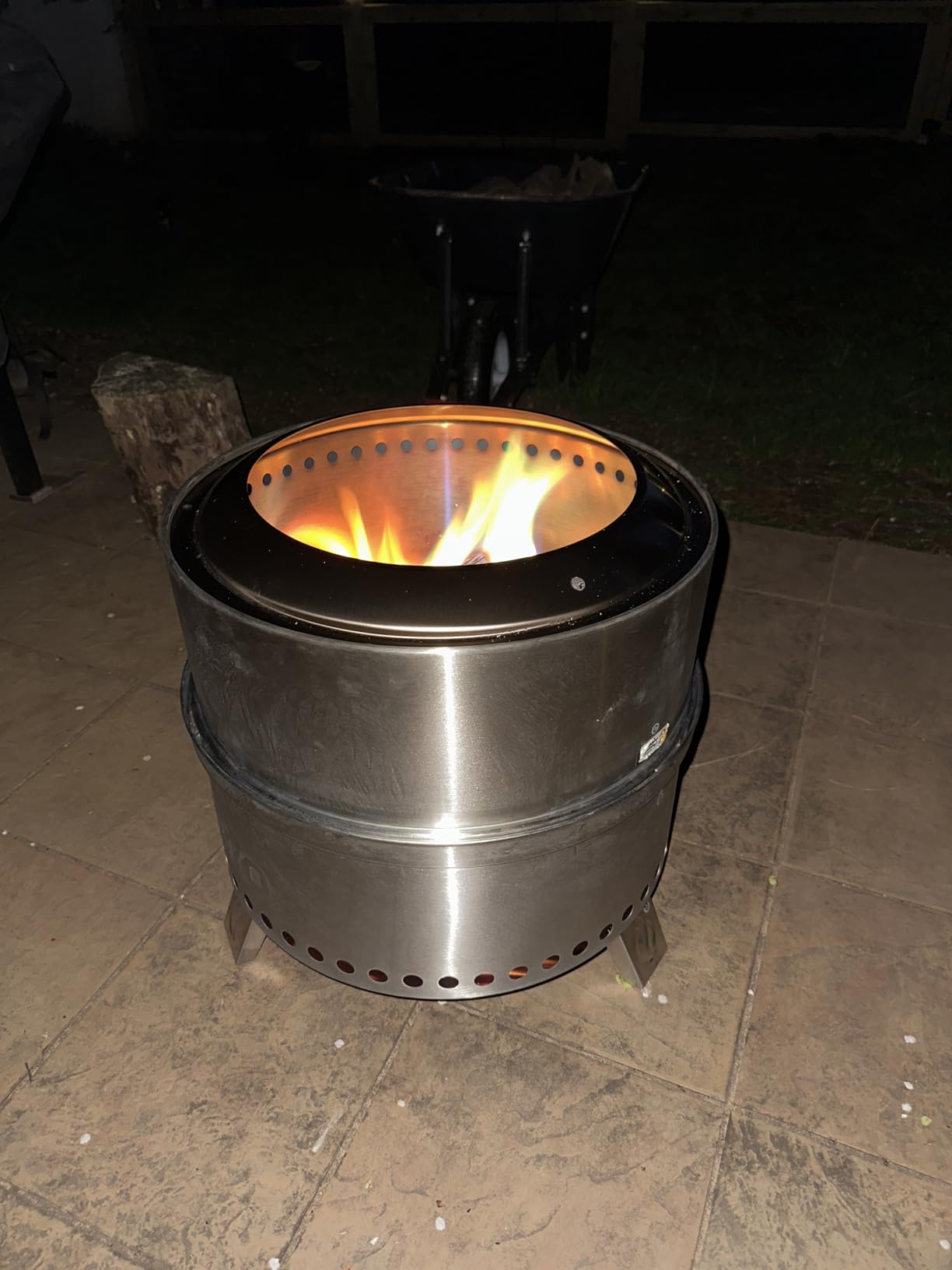 TURBRO 19 Inch Smokeless Fire Pit for Outdoor Wood Burning, Portable Stainless Steel Camping Stove with Stand, Removable Ash Pan, Waterproof Storage Bag, Pluto R19-PG customer photo 1