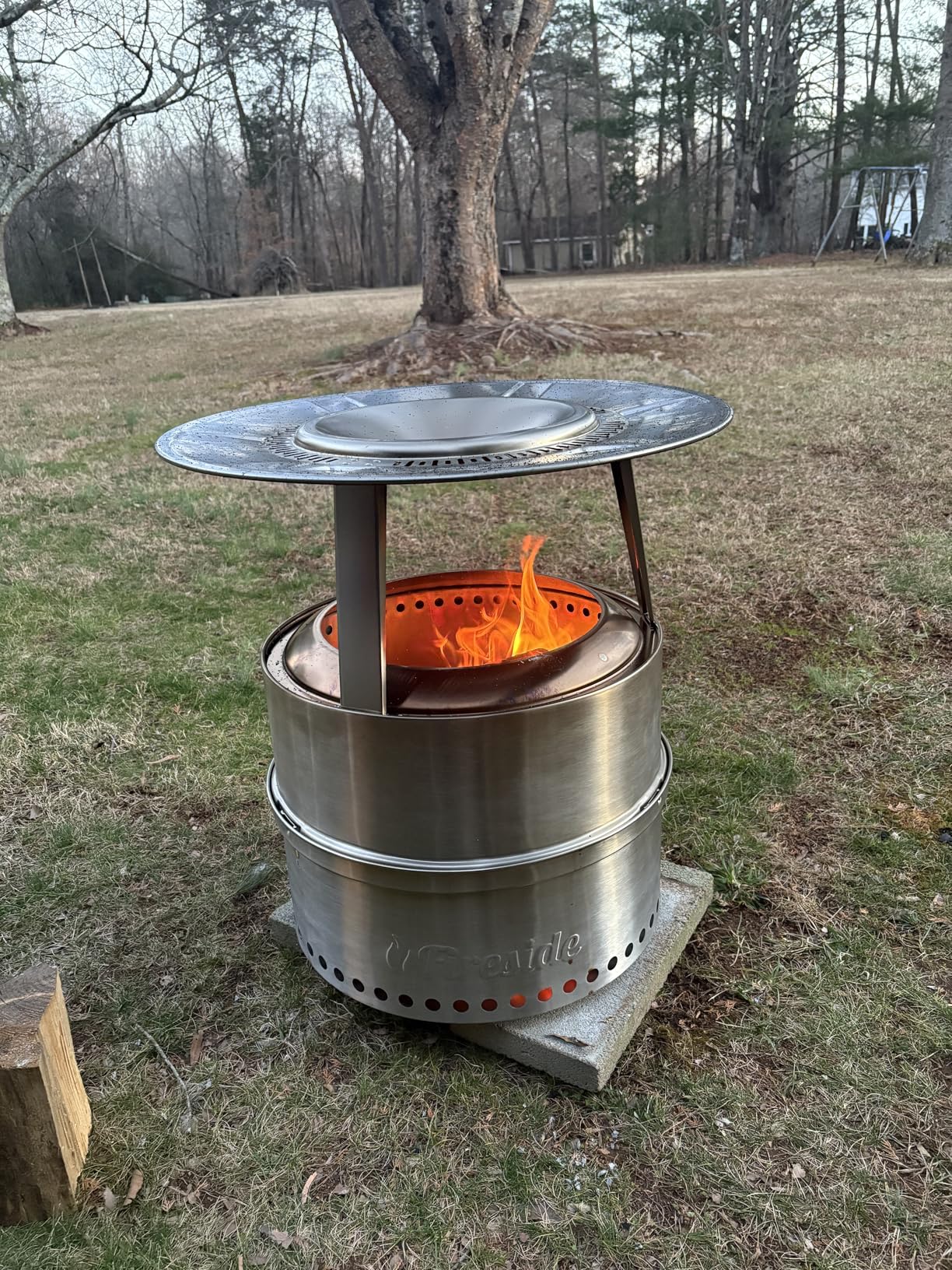 TURBRO 19 Inch Smokeless Fire Pit for Outdoor Wood Burning, Portable Stainless Steel Camping Stove with Stand, Removable Ash Pan, Waterproof Storage Bag, Pluto R19-PG customer photo 2