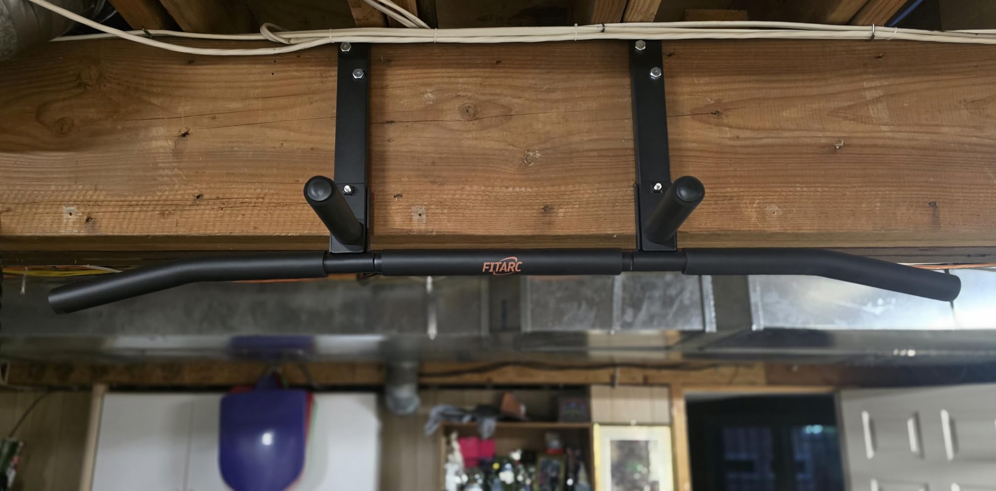 Fitarc Joist Mount Pull Up Bar, Wall Chin Up Bar Ceiling Mount for Beams, Heavy Duty Steel Construction, Home Gym Workout Equipment -Patent Pending customer photo 1