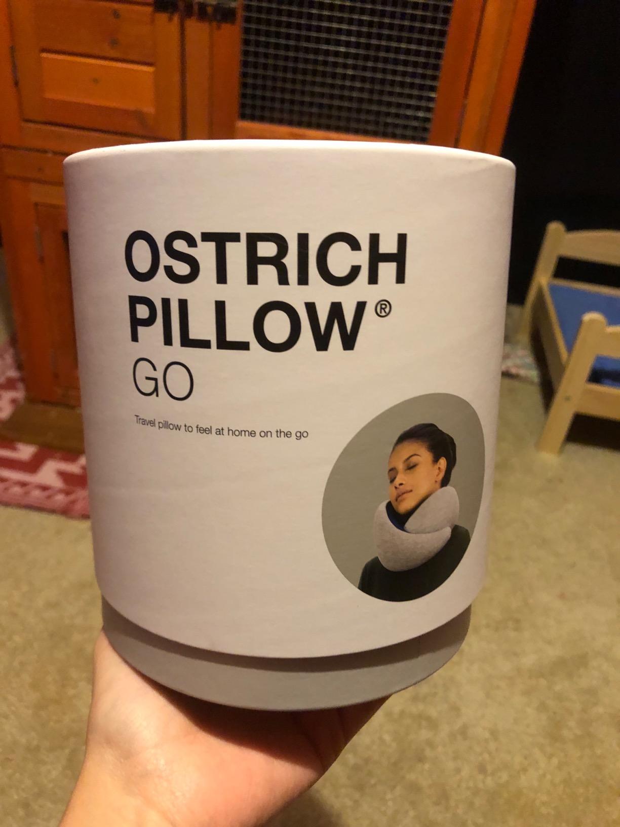 Ostrichpillow Go Neck Pillow, Travel Pillows for Airplanes, Premium Memory Foam Travel Pillow, 360 Degree Ergonomic Design, Asymmetrical Sides, Travel Bag Included, Washable Modal Cover customer photo 1