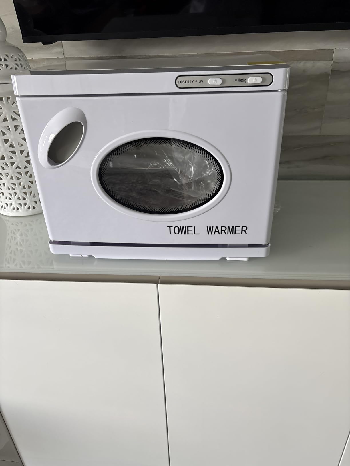 Hot Towel Warmer Cabinet with LED Light - JXSDLIY 23L Large Capacity Towel Cabinet for Bathroom 2-in-1 Professional Hot Towel Warmers for Facials SPA Massage Salon Heats Up Quick Towel Heater (black) customer photo 1