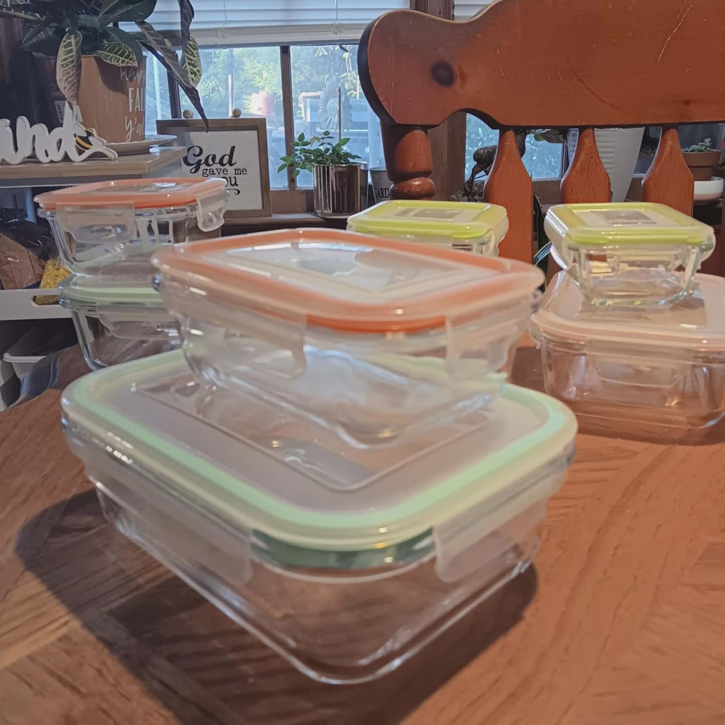 Vtopmart 8 Pack Glass Food Storage Containers with Airtight Lids, Glass Meal Prep Containers, Lunch Office Meal for Microwave, Oven, Freezer and Dishwasher, BPA Free customer photo 2