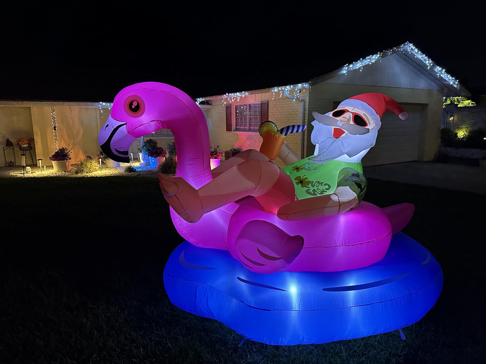 ZPISF 6 FT Christmas Inflatables Outdoor Decorations, Cute Christmas Blow Up Yard Decorations Gingerbread Man in Hot Cocoa Mug Scene for Garden Lawn Xmas Decor customer photo 2