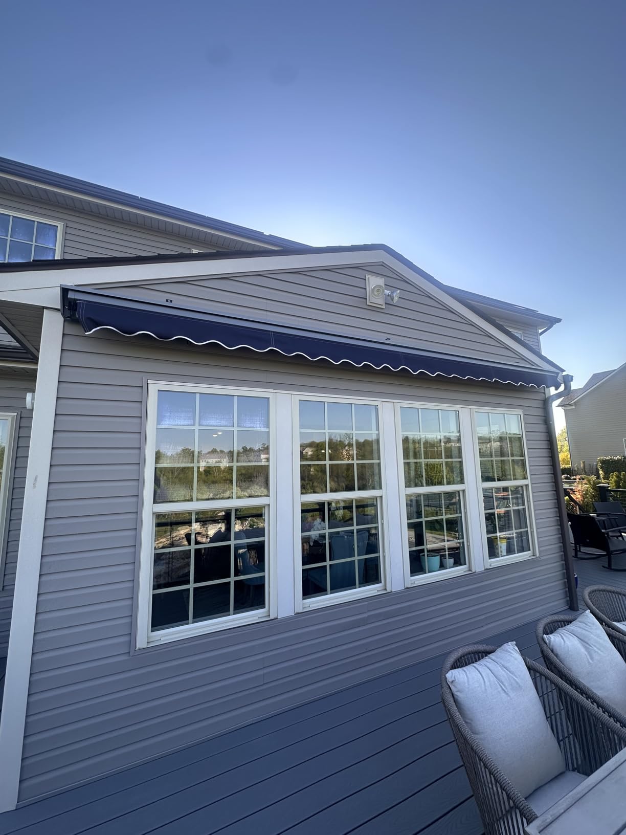 ADVANING Classic Series 16'X10' Electric Retractable Awning, 100% Acrylic UV+ Sun Shade Canopy, Light Taupe (Solid), EA1610-A013H customer photo 2