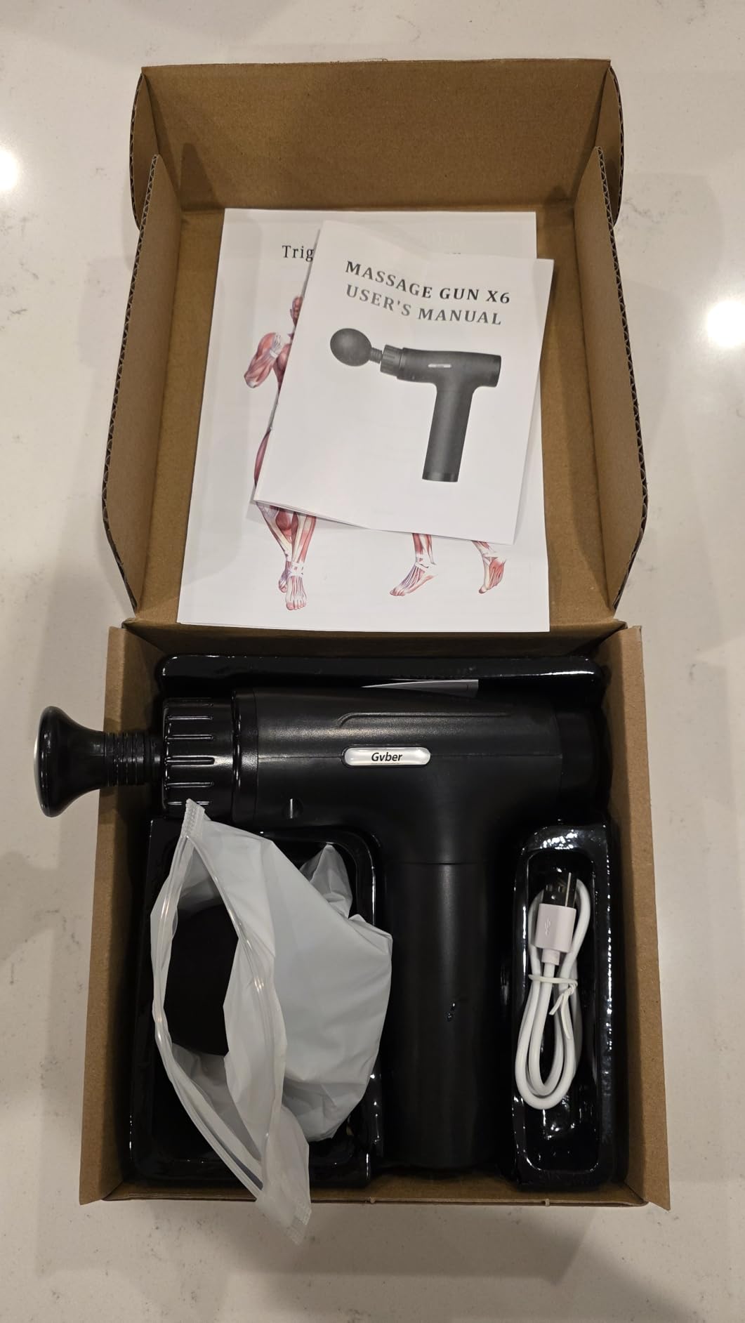 Gvber Massage Gun, Massage Gun Deep Tissue, Handheld Back Massager for Athletes, Percussion Muscle Massager with 6 Attachments & 30 Speed customer photo 1