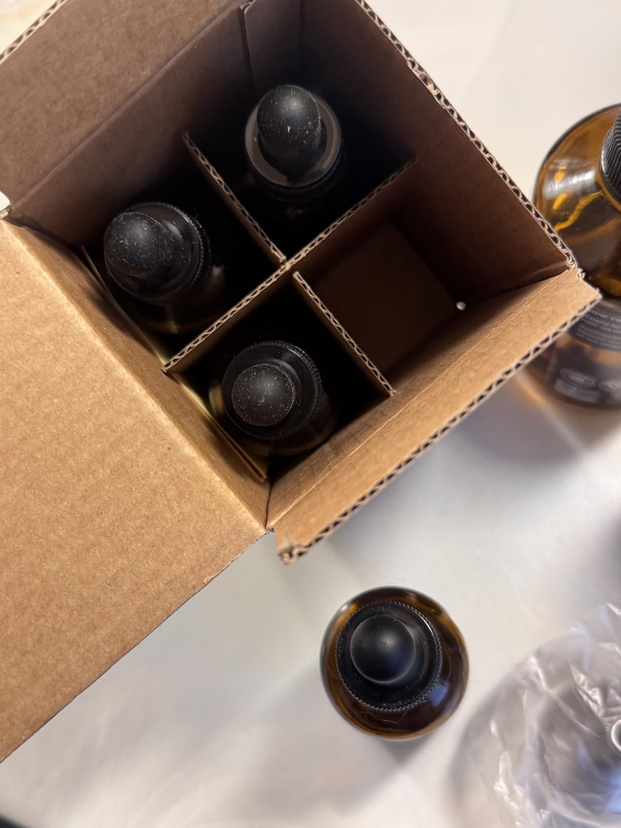 4 Pack, 1 oz Thick Dark Amber Glass Dropper Bottles with 1 Funnels & 4 Labels - 30ml Tincture Bottles with Eye Dropper customer photo 1
