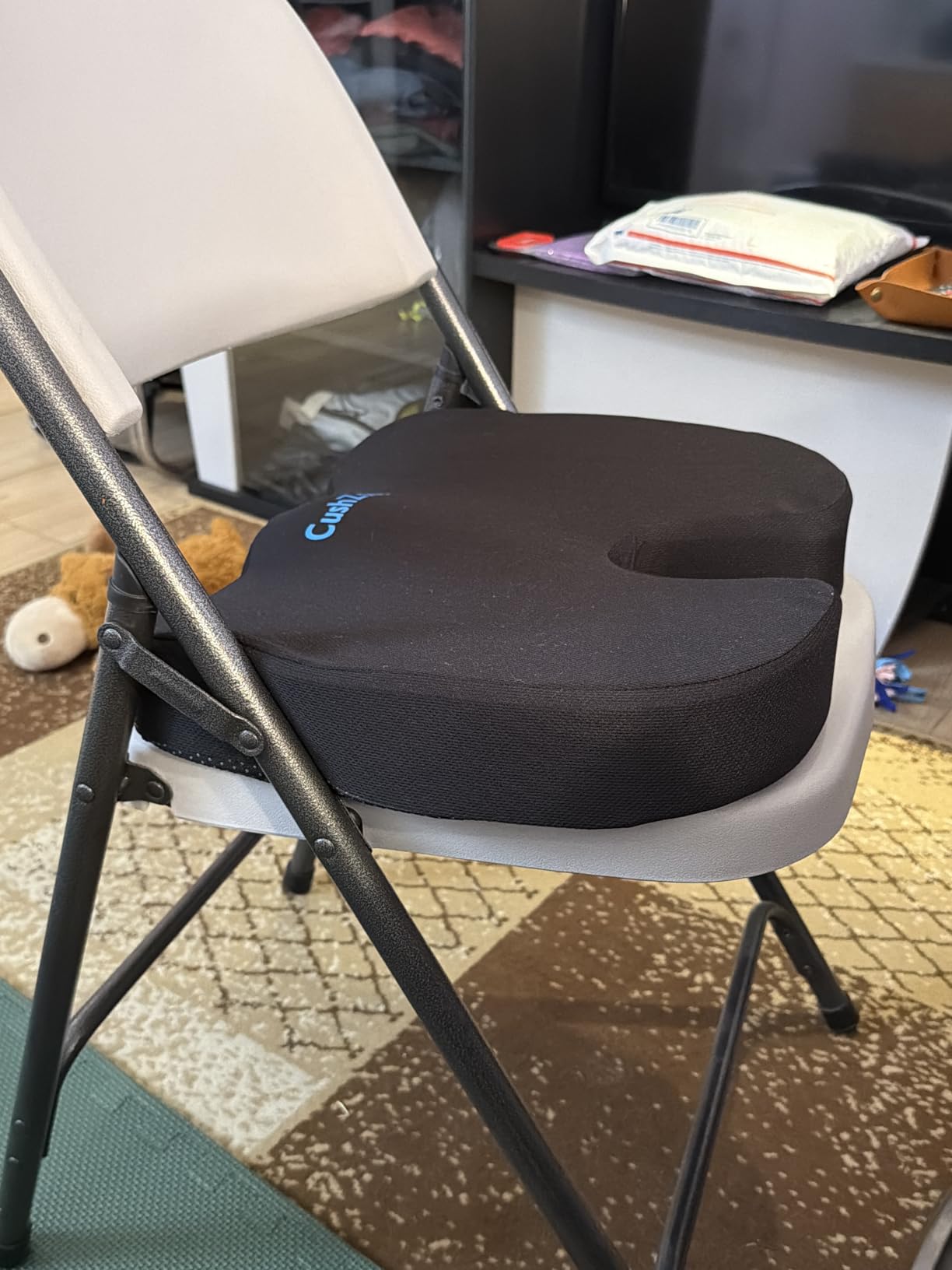 CushZone Seat Cushion - Memory Foam Office Chair Cushion for Sciatica, Tailbone & Back Pain Relief - Orthopedic Coccyx Pillow for Car, Airplane, Pregnancy & Long Sitting at Work, Black customer photo 1