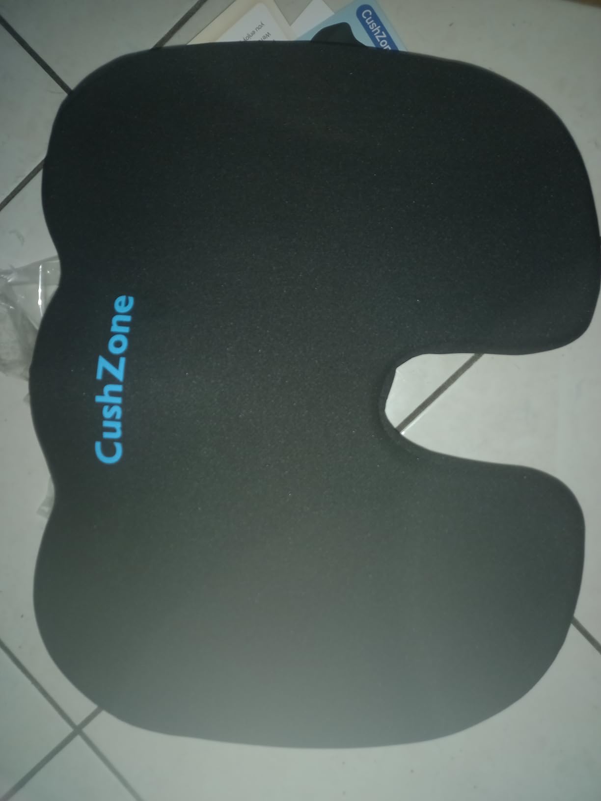 CushZone Seat Cushion - Memory Foam Office Chair Cushion for Sciatica, Tailbone & Back Pain Relief - Orthopedic Coccyx Pillow for Car, Airplane, Pregnancy & Long Sitting at Work, Black customer photo 2