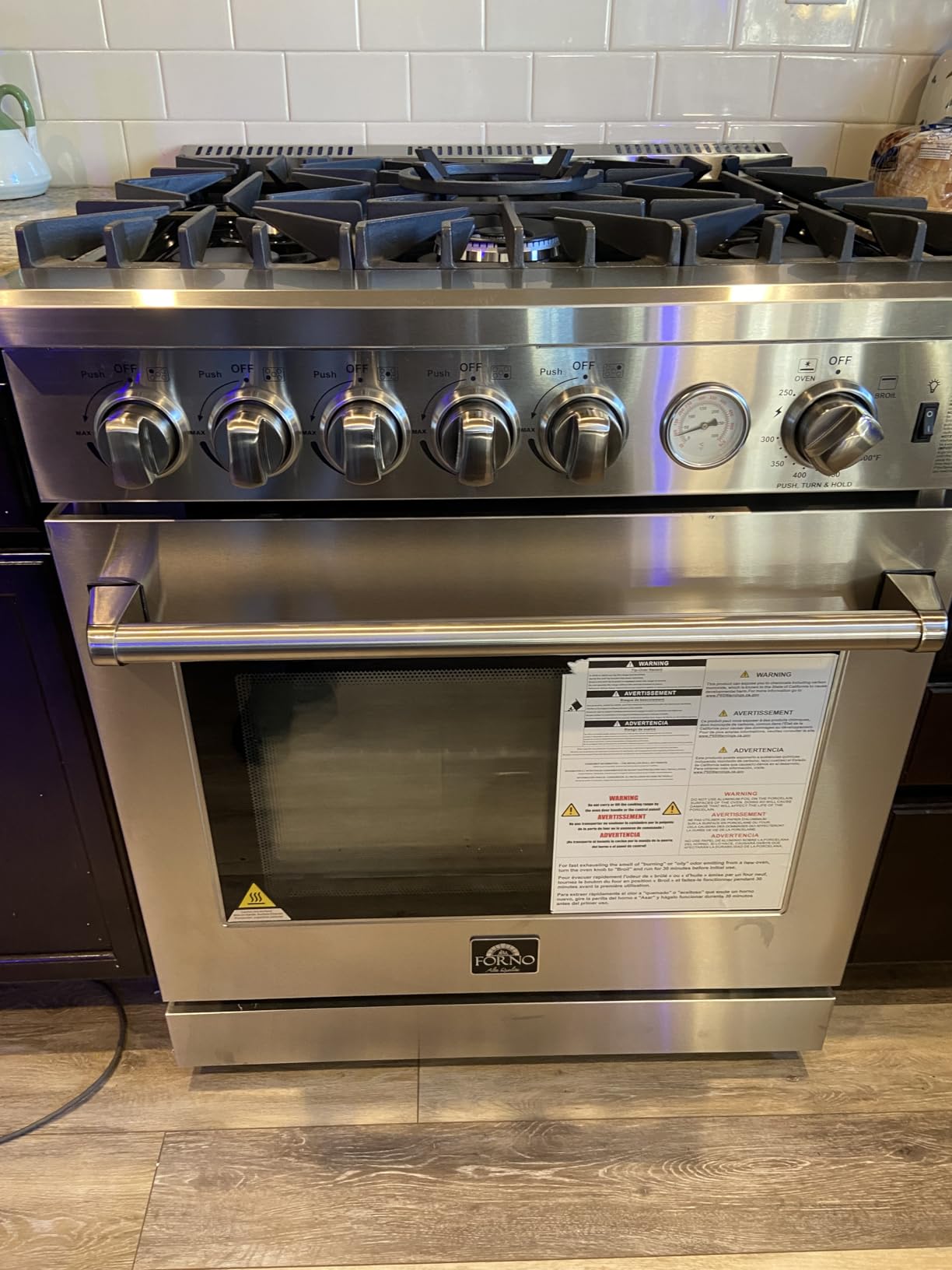 FORNO Lazio Full Gas 30 Inch Freestanding Range with 5 Italian Sealed Burners Cooktop - 4.4 Cu.Ft. Stainless Steel Convection Oven Includes Cast Iron Accessories customer photo 2