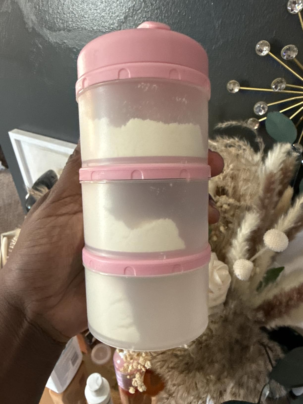 Termichy Stackable Formula Dispenser Portable Milk Powder Container, 2 Pack, Warm Grey customer photo 2