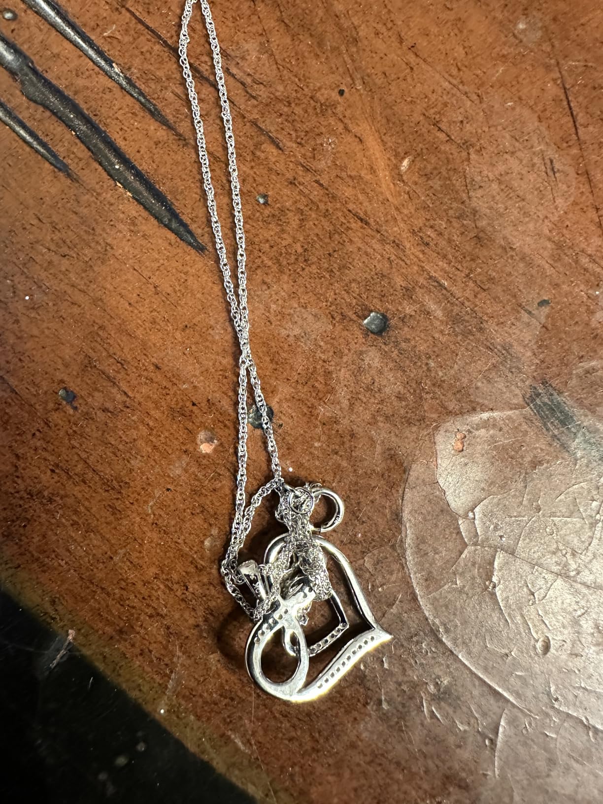 1/10ct Natural Diamond Double Heart Infinity Pendant Necklace for Women | 10KT Gold Heart Infinity Pendants for Her | Mother's Day Jewelry Gifts in Pink, White or Yellow Gold customer photo 1