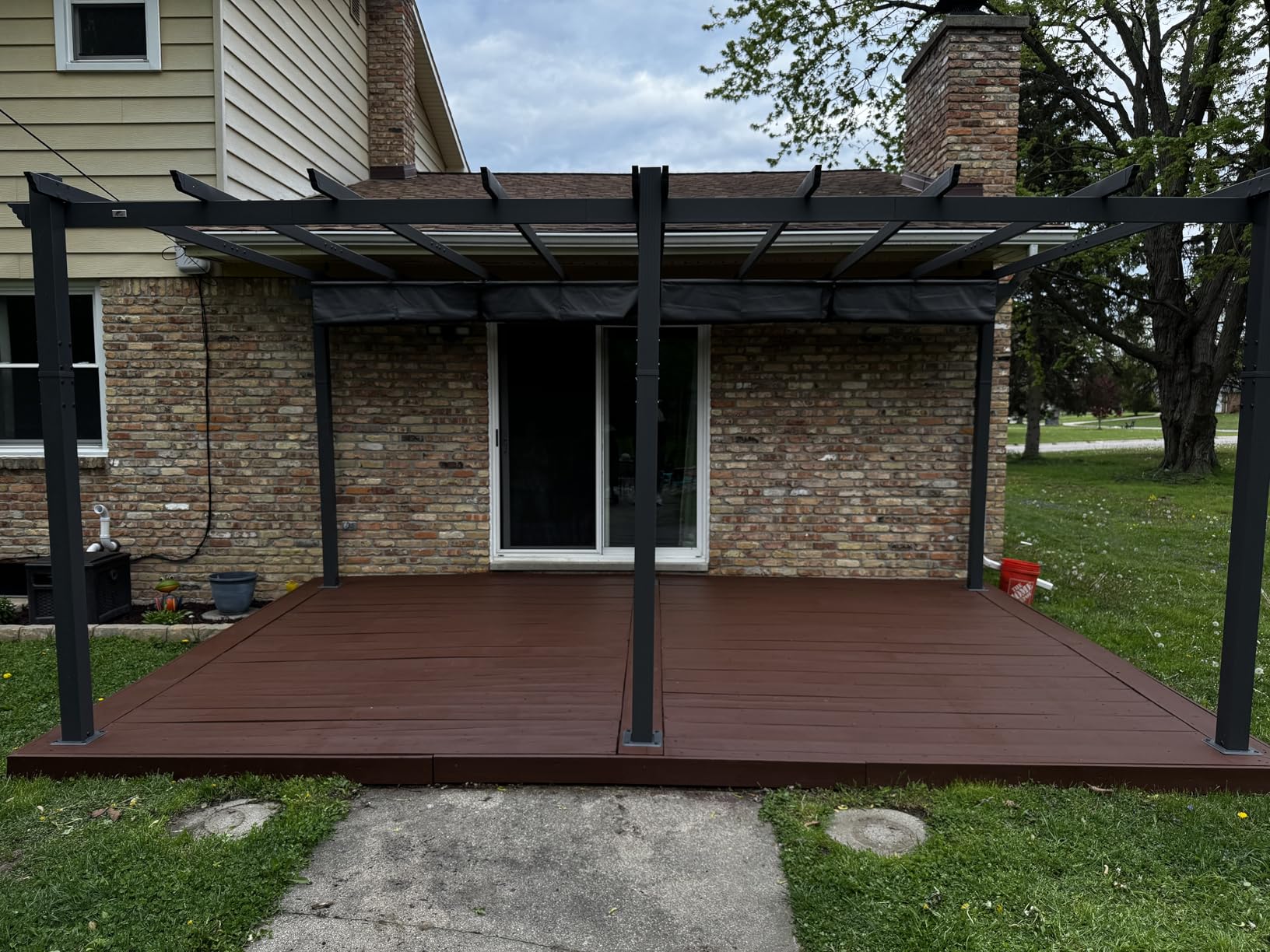 PURPLE LEAF 12' X 18' Outdoor Pergola with Retractable Canopy Aluminum Shelter for Porch Garden Sun Shade Beach Pavilion Grape Trellis Grill Gazebo Modern Backyard Deck Metal Patio Pergola Gray customer photo 1