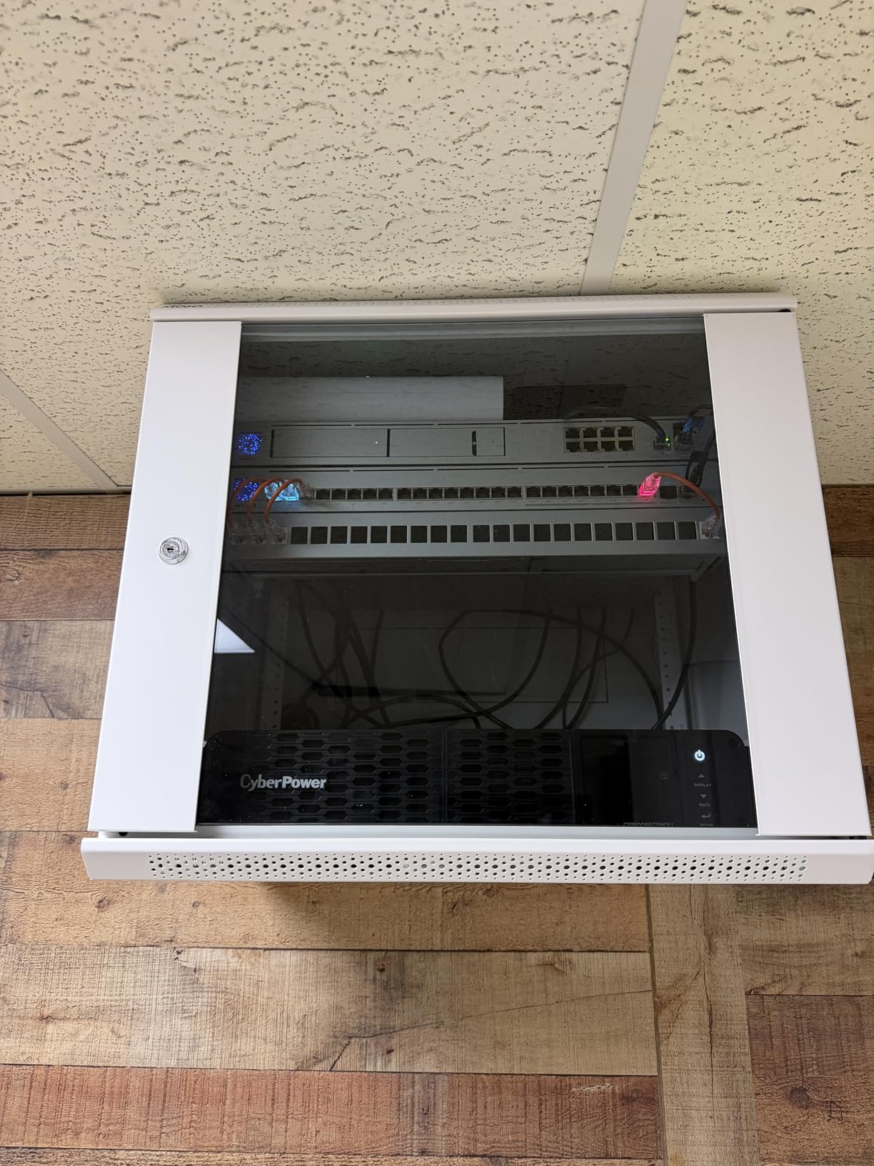 Tecmojo 9U Wall Mount Server Cabinet IT Network Rack Enclosure Lockable Door and Side Panels Black,Cooling Fan, Glass Door, 17.7inch Depth,for 19