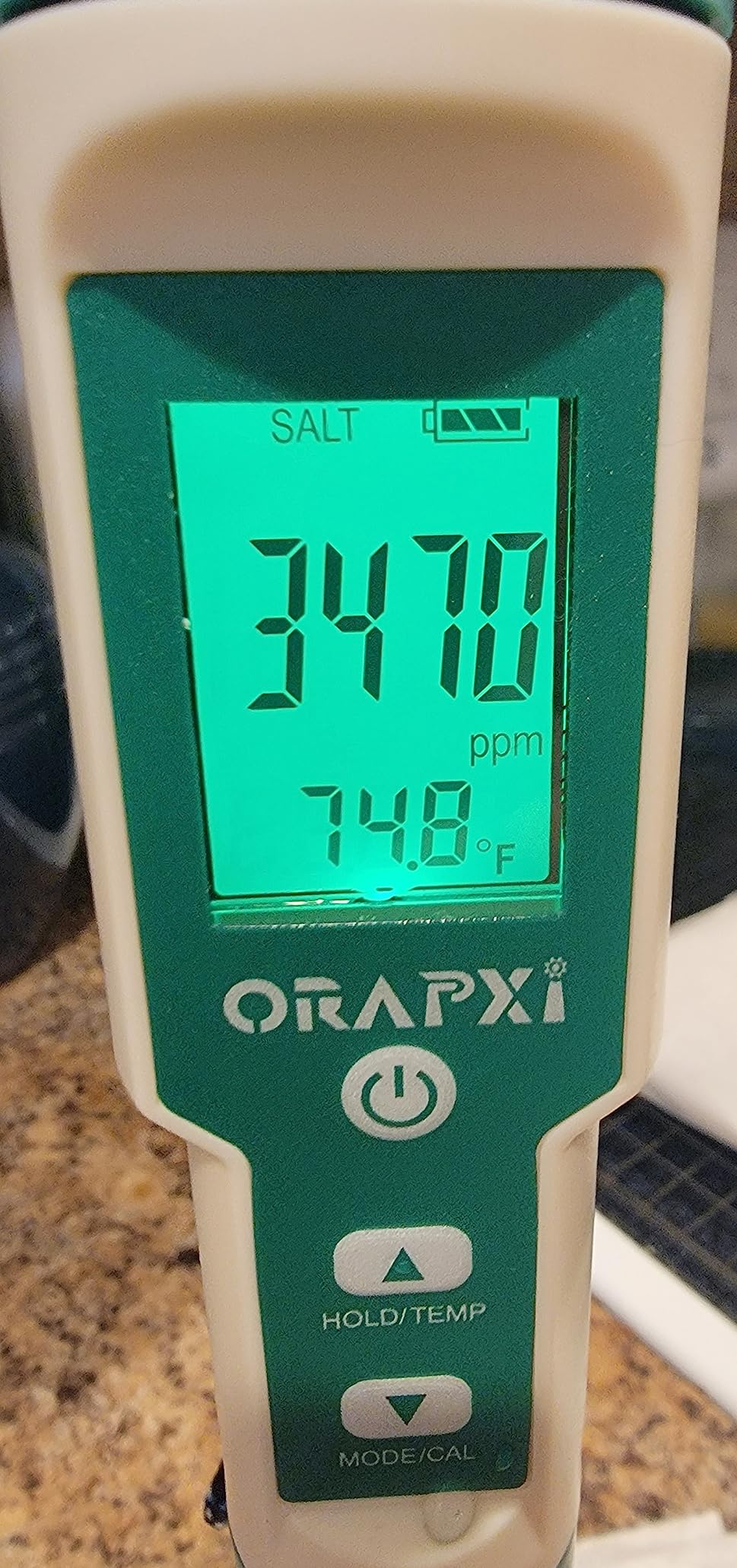 Pool Salt Tester ORAPXI pH and Salt Meter for Saltwater Pool pH and Salinity Digital Tester 5 in 1 Salt Meter for Swimming Pools Hot Tubs and Swim Spas customer photo 2