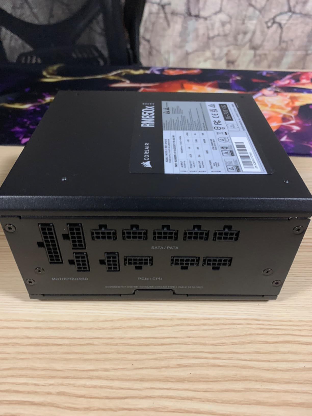 Corsair RM850x Shift Fully Modular ATX Power Supply - 80 Plus Gold - ATX 3.1 & PCIe 5.1 Compatible - Zero RPM - Modular Side-Mounted Connector Interface - Black customer photo 1