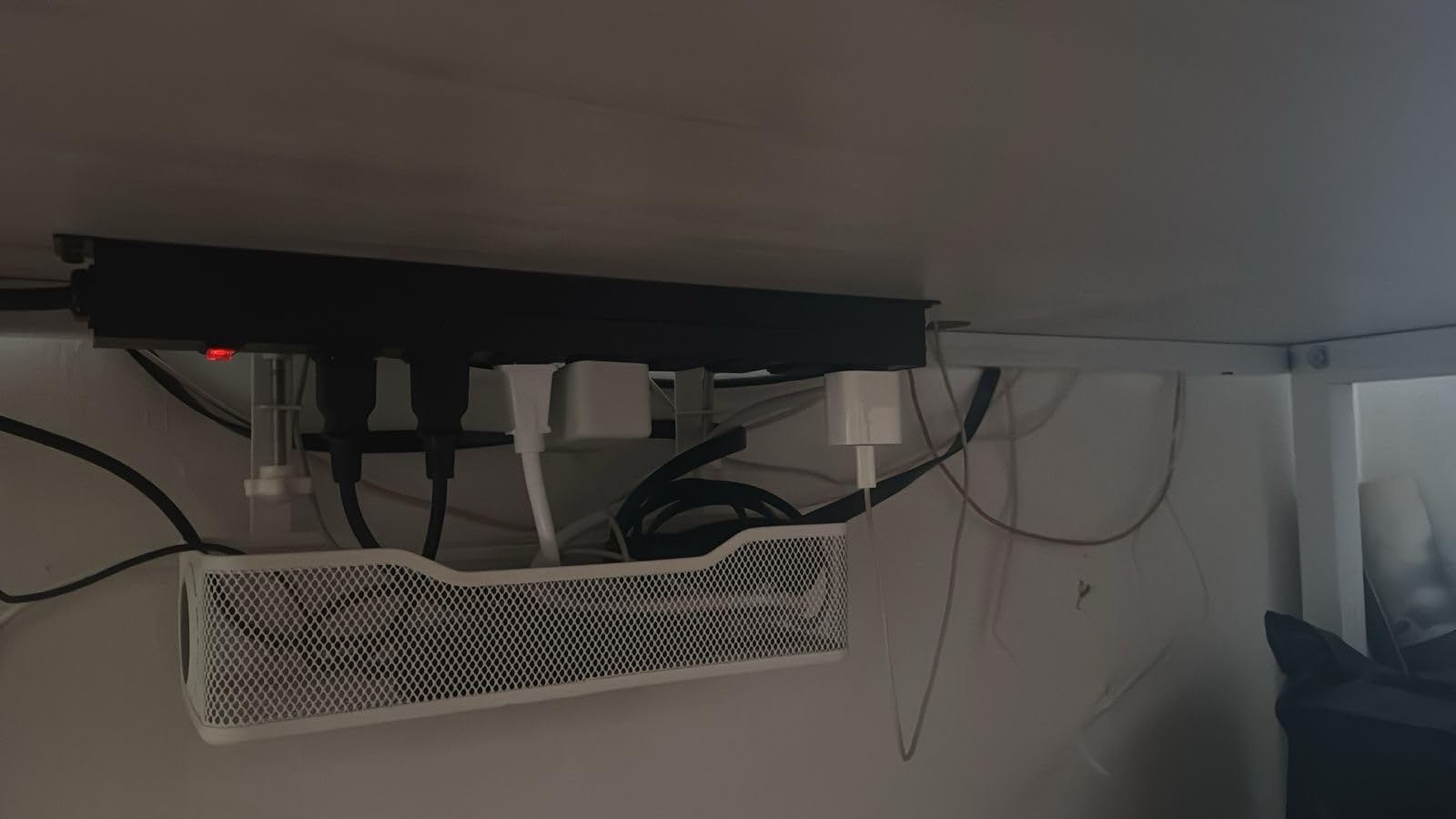 Under Desk Cable Management Tray Black, Cinati Wire Organizers No Drill, Cable Tray with Clamp for Wire Management, Cord Organization Box for Office, Home - No Damage to Desk customer photo 2