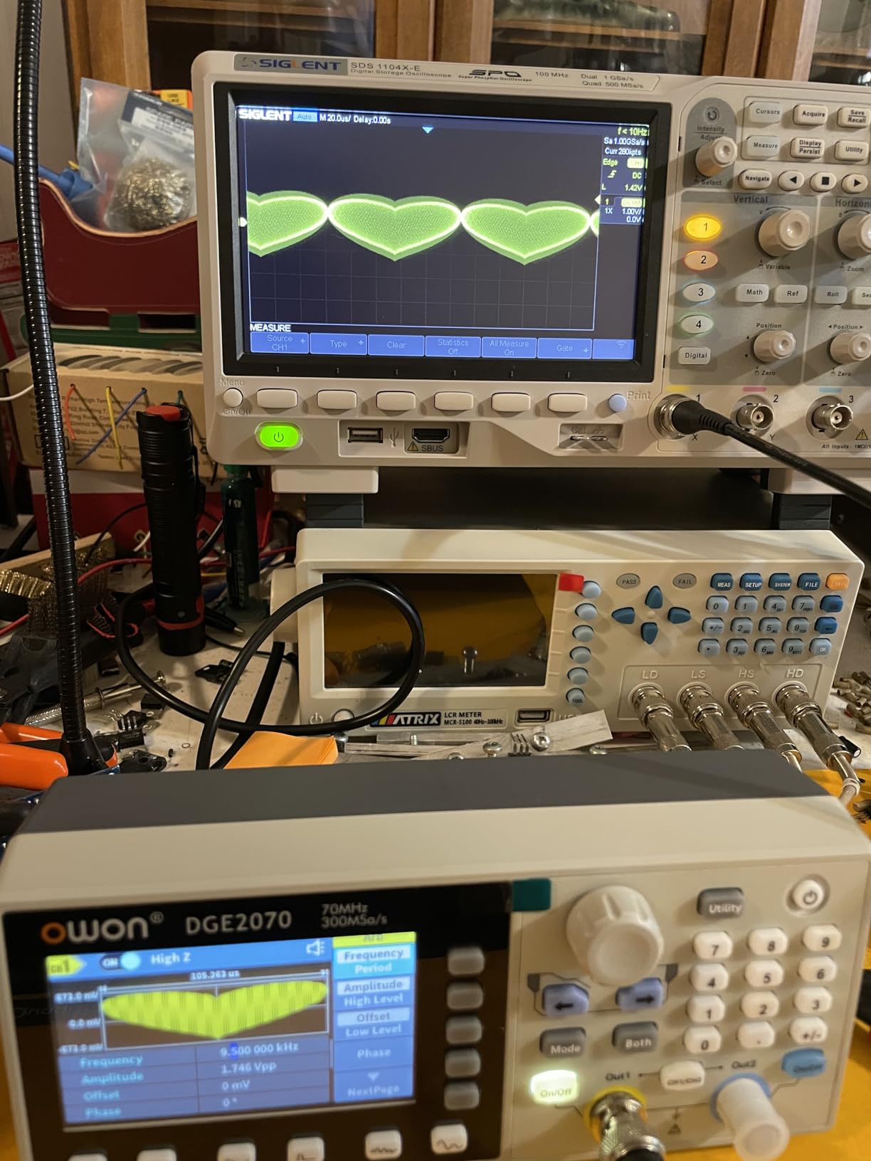 Dual-Channel Arbitrary Waveform Function Generator, 70MHz, 300MSa/s, 14-Bit, with SCPI and PC Control, DGE2070 customer photo 1