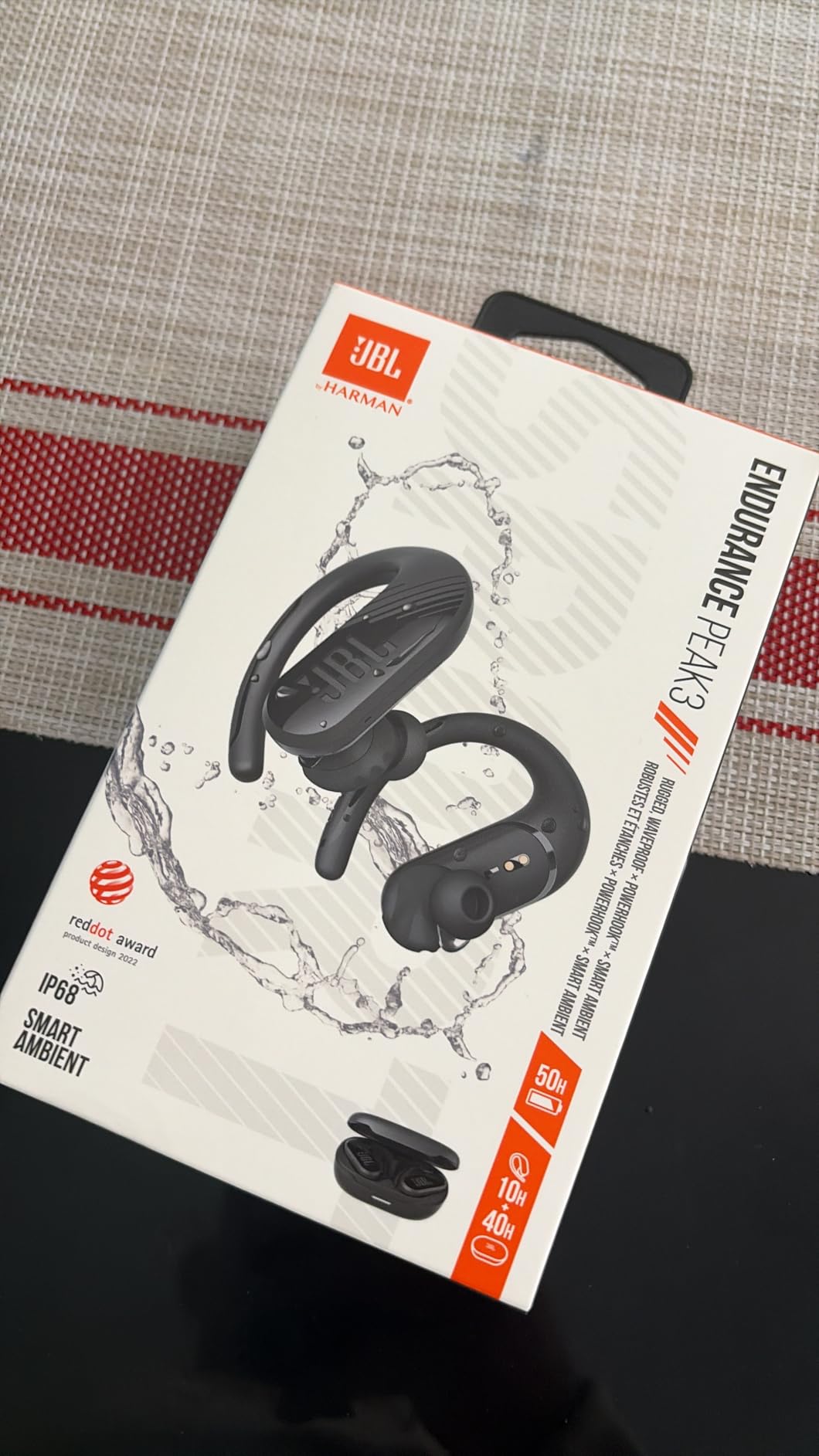 JBL Endurance Peak 3 - Dust and Water Proof (IP68) True Wireless Active Earbuds, JBL Pure Bass Sound, Up to 50 Total Hours of Playback, Ambient Aware & Talk Thru (Black) customer photo 1
