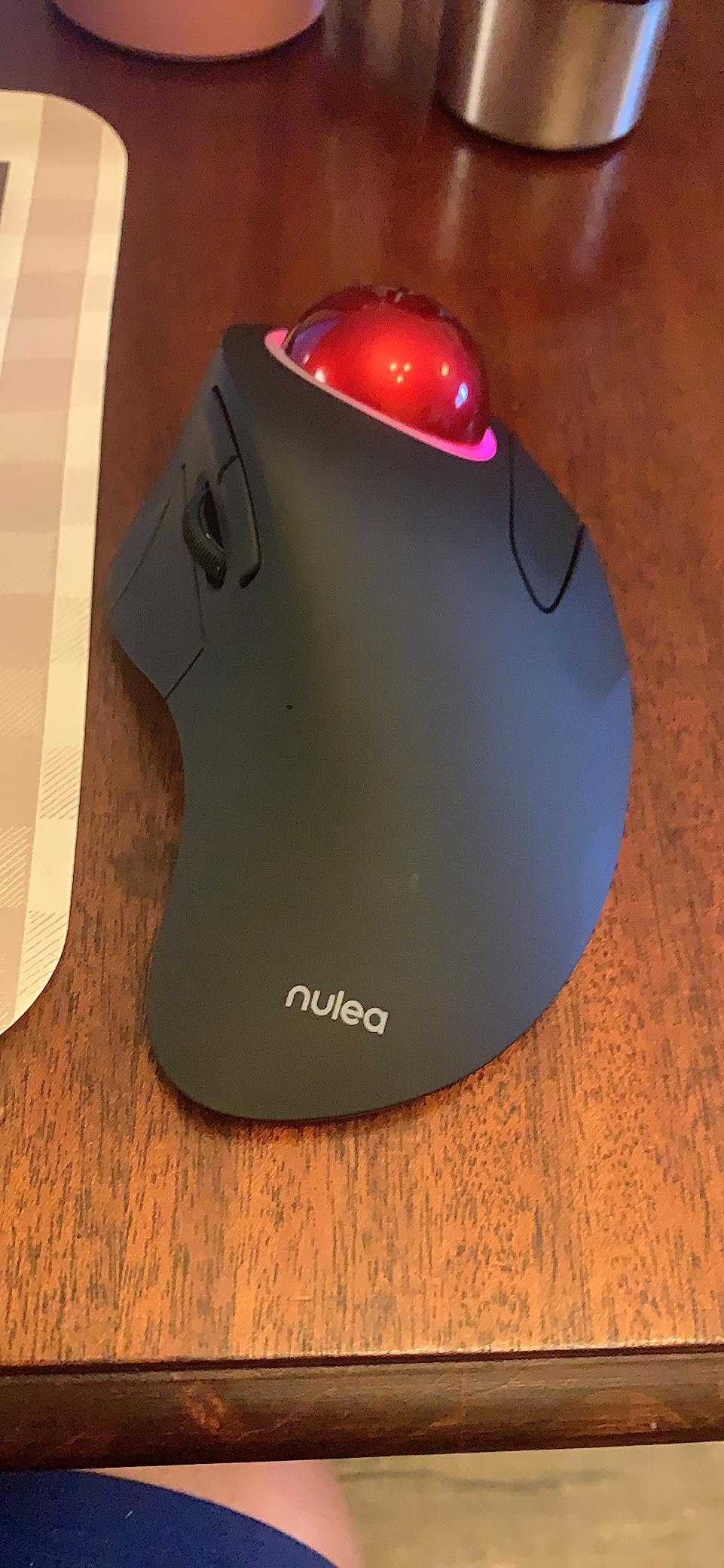 Nulea M505B Wireless Trackball Mouse, Rechargeable Ergonomic RGB Rollerball Mouse, Easy Index Finger Control with 5 Adjustable DPI, 3 Device Connection for PC, Laptop, iPad, Mac, Windows, Android customer photo 2