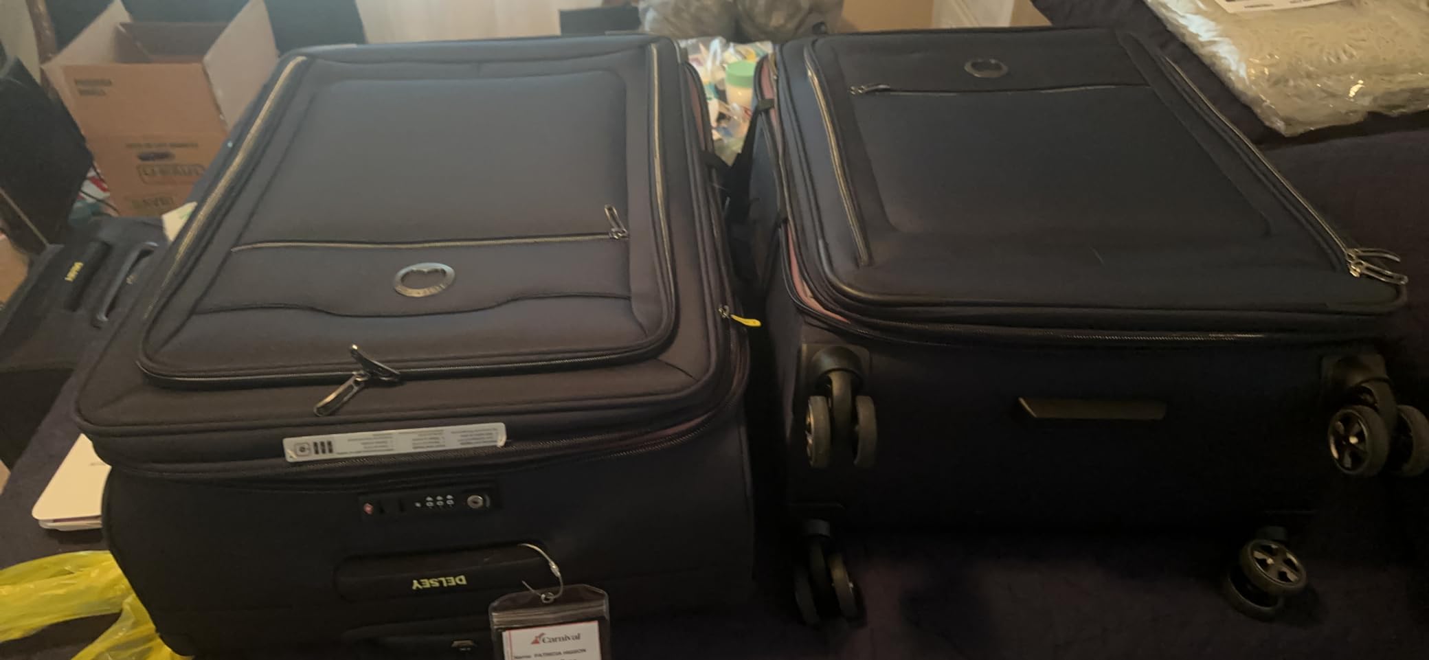 Delsey Helium DLX Softside Expandable Luggage with Spinner Wheels, Checked-Medium 25-Inch customer photo 1