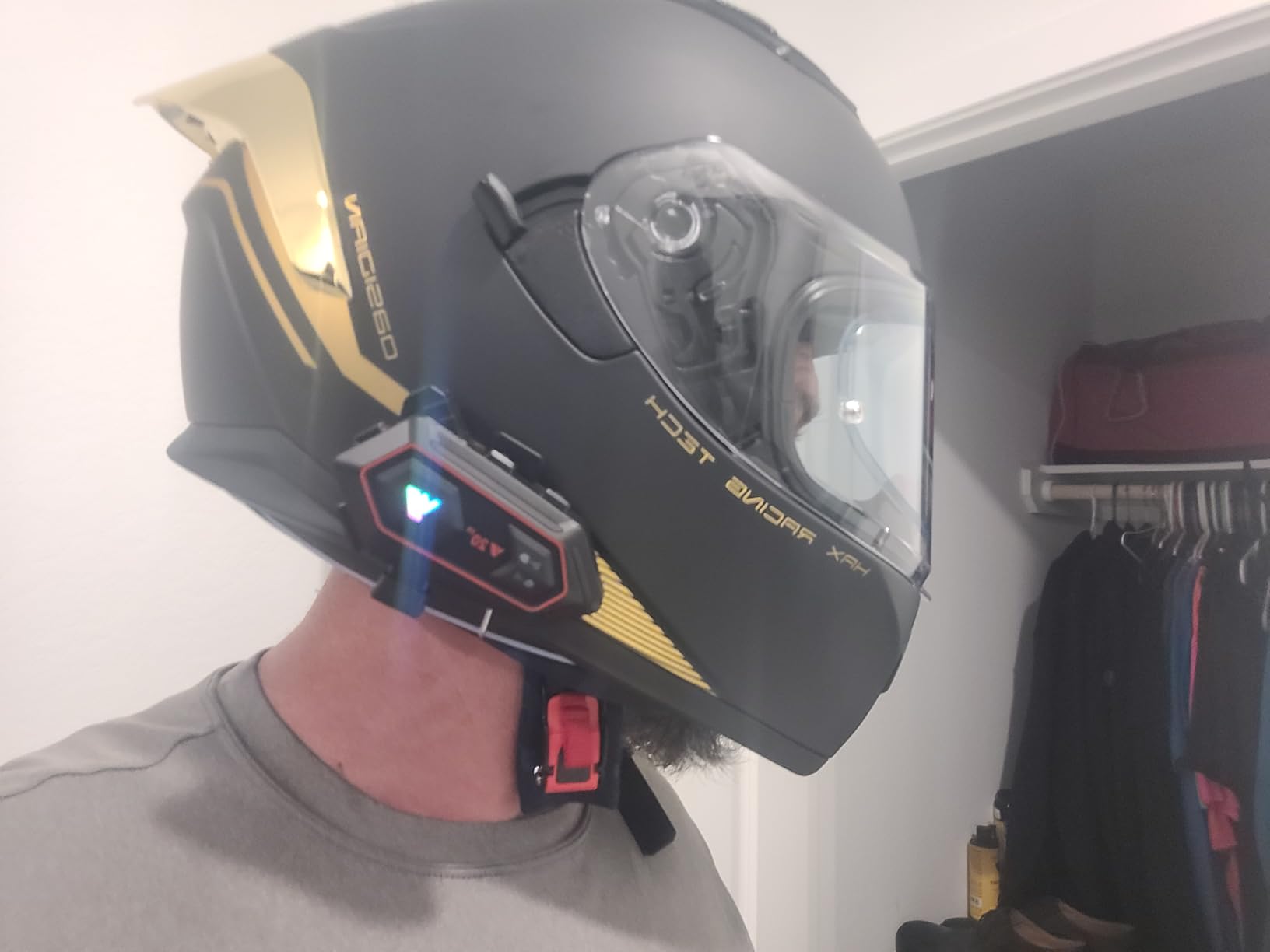 HAX Obsidian Full Face Dual Visor Adult Motorcycle Helmet for Motorbike Street Bike with Pinlock Ready DOT Approved customer photo 2