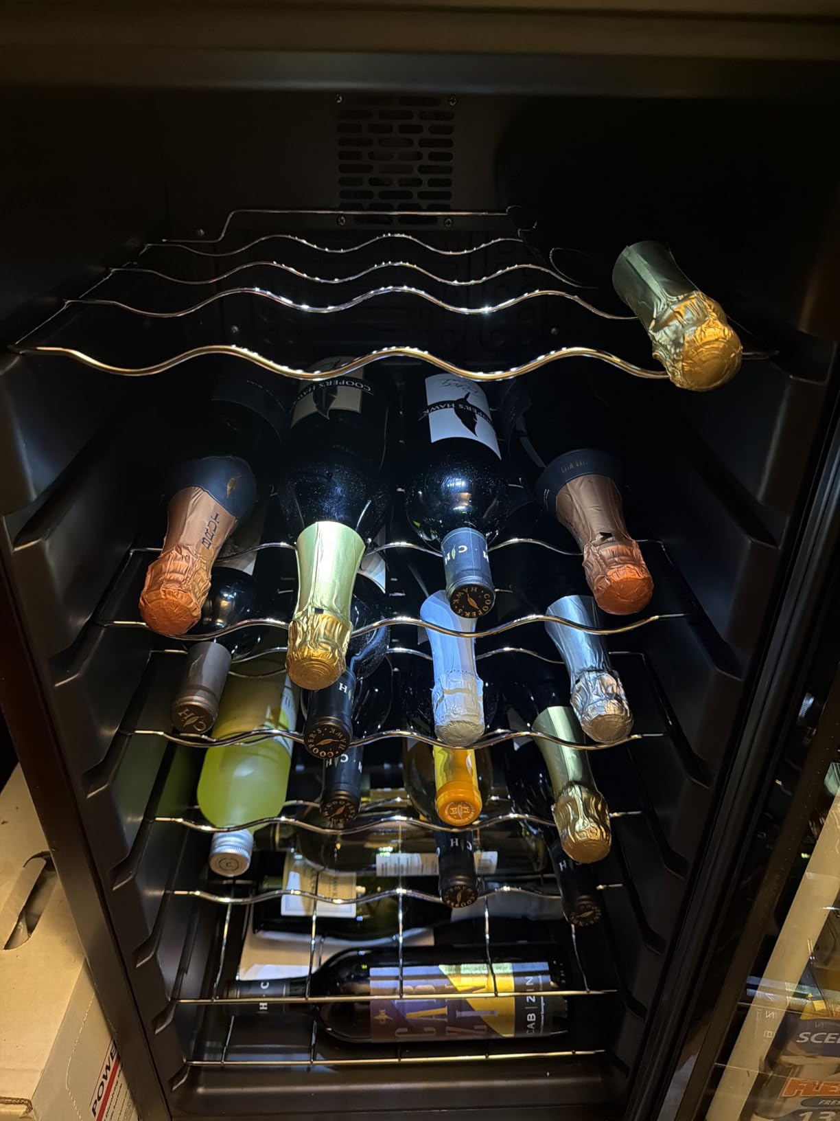 Mini Wine Fridge Freestanding, Cooler Refrigerator 15 Bottle w/Digital Control, Countertop for Red & White, Glass Door Black (ST-15045-R) customer photo 2