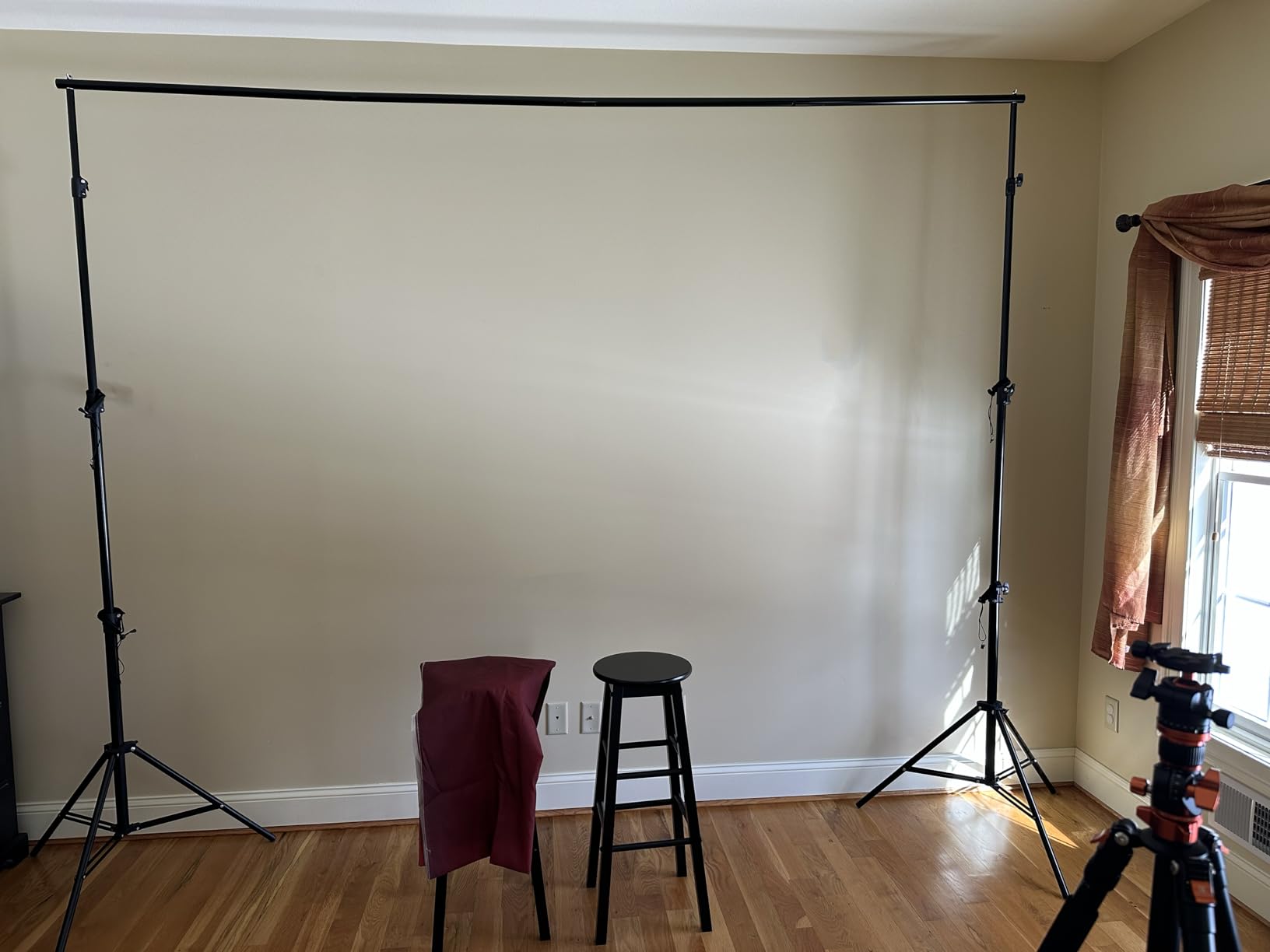 SLOW DOLPHIN Photo Video Studio 10 x 12ft 100% Cotton White Muslin Backdrop with 10 x 10ft Stand Photography Background Support System Kit Clamp, Clips, Carry Bag customer photo 2