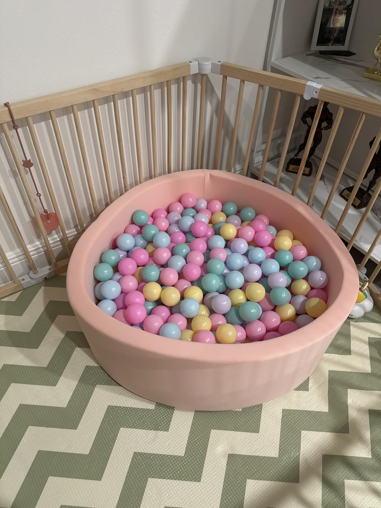 Wilwolfer Foam Ball Pit for Toddlers, Large Baby Ball Pit for Babies with Soft Memory Sponge, Indoor Outdoor Baby Playpen, Kids Play Ball Pool, Gift Toys for Infants Boys and Girls (Gray, NO Balls) customer photo 1