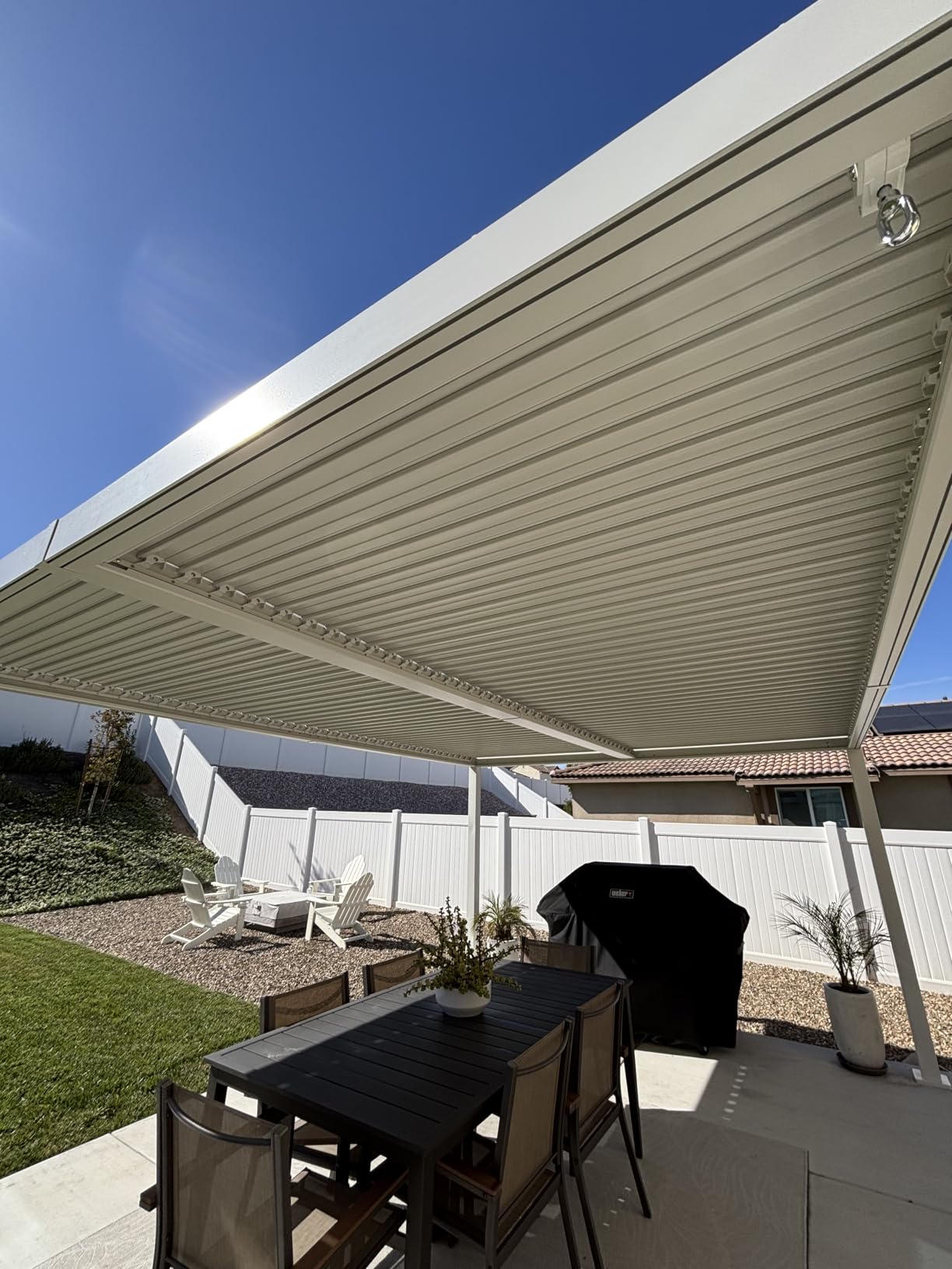 Kozyard Outdoor Louvered Pergola 10' x 12' Sun Shade Weather-Resistant Aluminum Patio Shelter with Drainage System Adjustable Louvered Roof Rain-Resistant for Poolside Patio Garden White customer photo 2