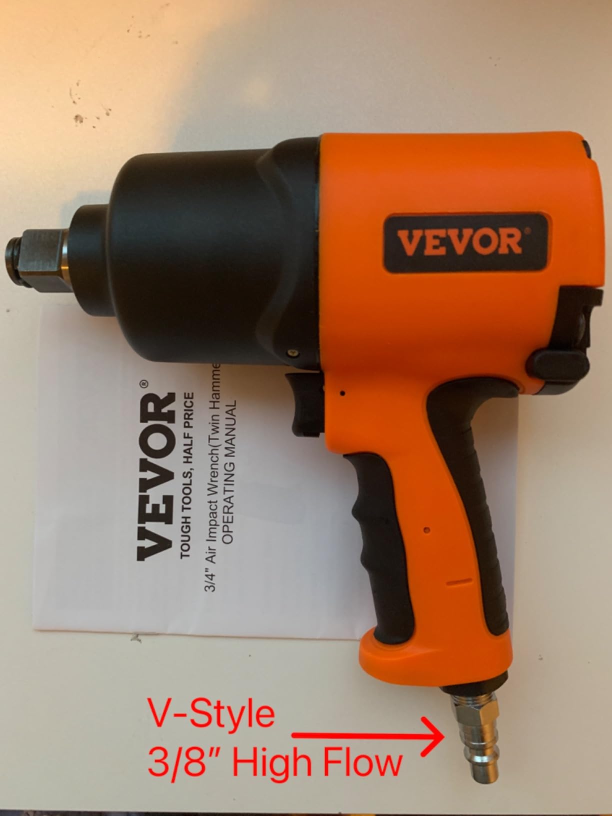 VEVOR Air Impact Wrench, 3/4-Inch Drive Air Impact Gun, Up to 1870ft-lbs Nut-Busting Torque, Composite Pneumatic Impact Wrench customer photo 1