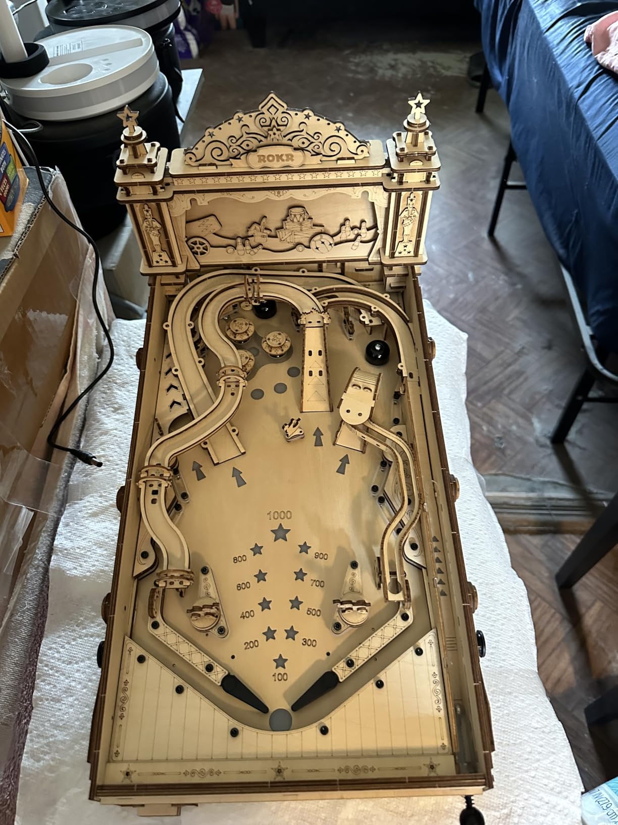 ROKR Miniature Pinball Machine - 3D Wooden Puzzles for Adults - DIY Wood Model Kits for Adults - Toy Gifts for Ages 14 and Up customer photo 2