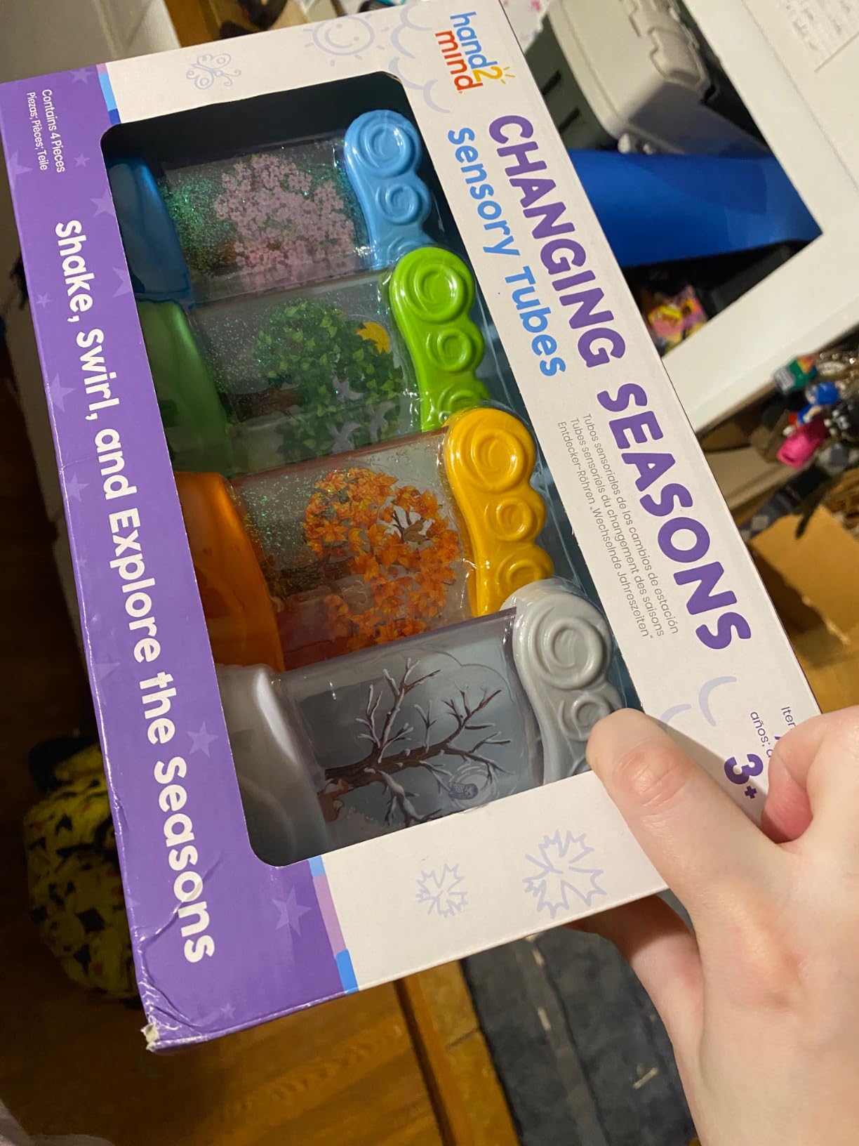 hand2mind Changing Seasons Sensory Tubes, Calm Down Corner Supplies, Quiet Fidgets, Travel Toddler Toys, Preschool Classroom Must Haves, Hands-On Stress Relief Toy, Anxiety Relief Items for Kids customer photo 2