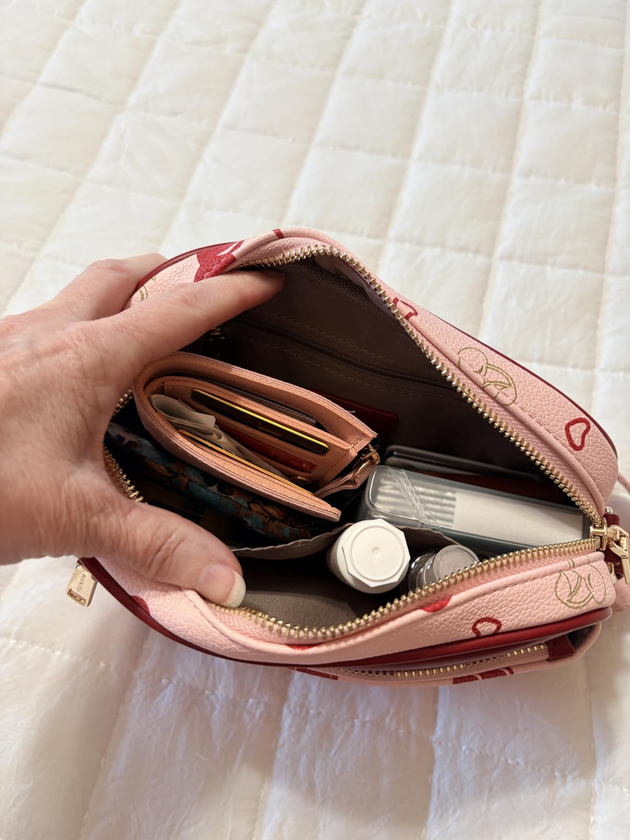 Quilted Crossbody Bags for Women Vegan Leather Purses Shoulder Handbags with Wide Strap customer photo 1