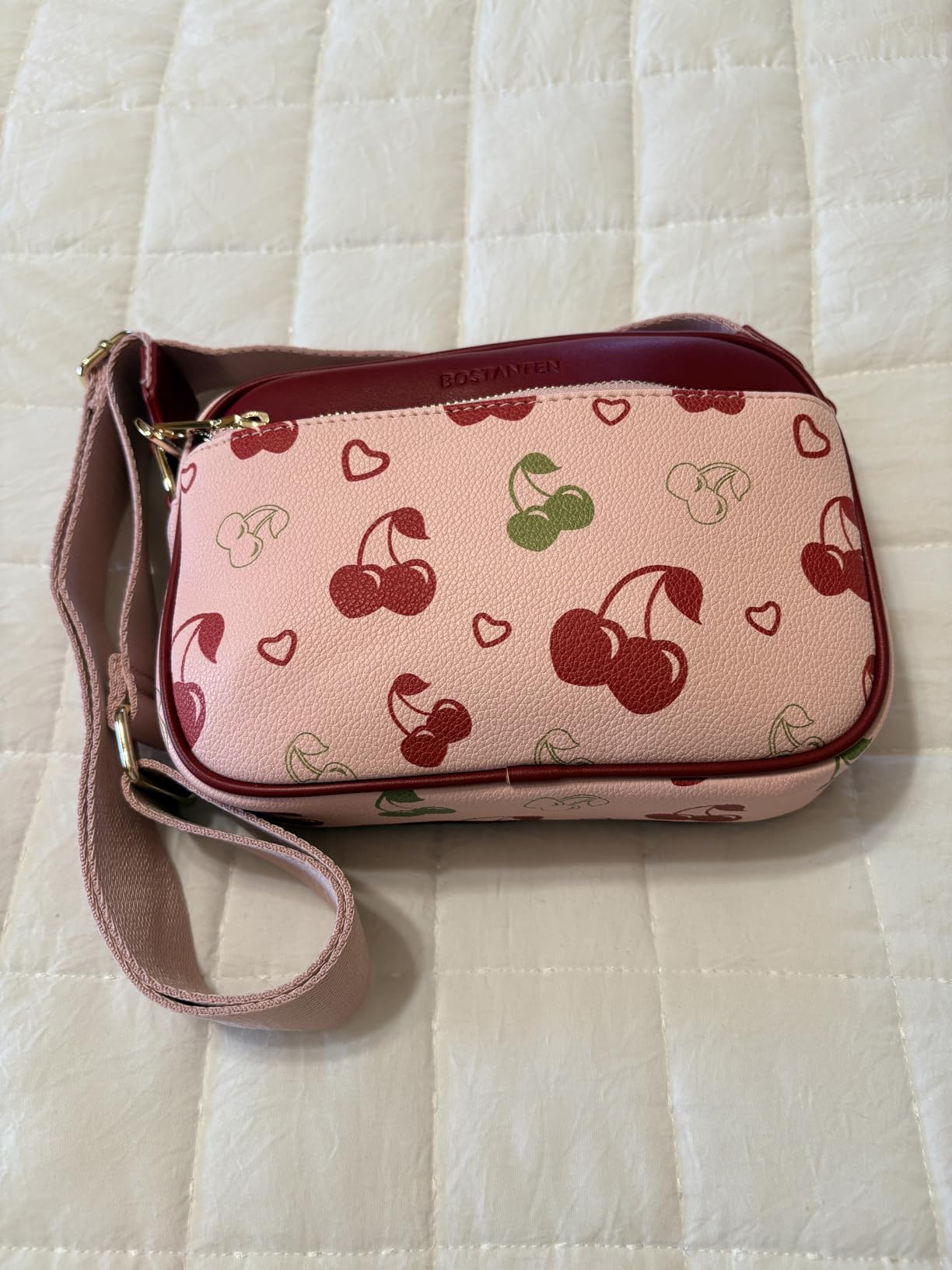 Quilted Crossbody Bags for Women Vegan Leather Purses Shoulder Handbags with Wide Strap customer photo 2